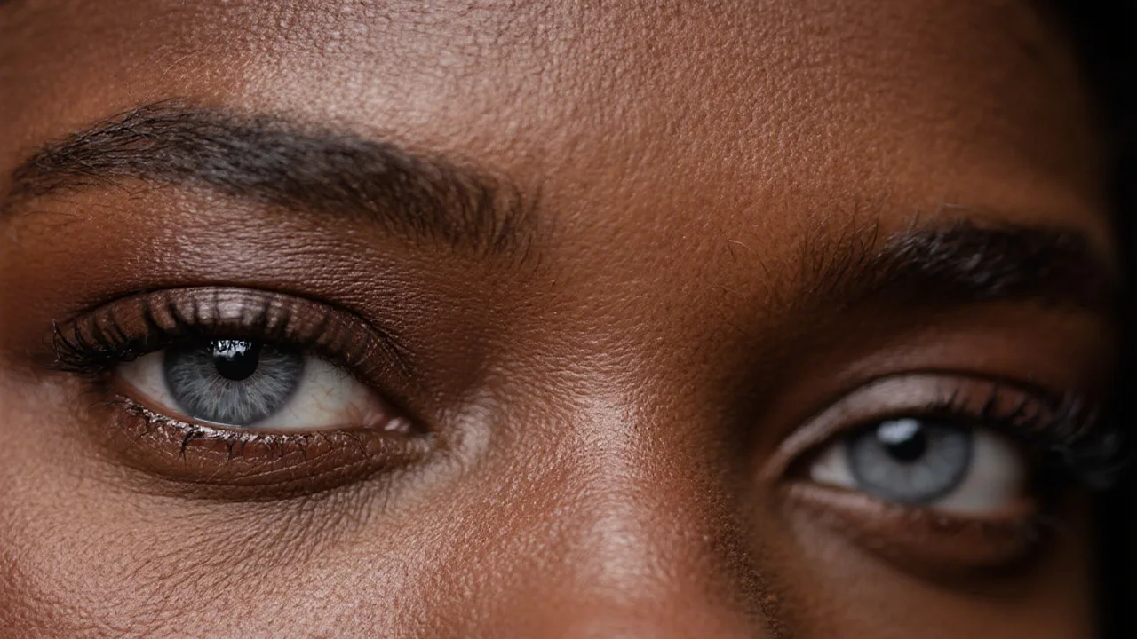 gray contacts on dark skin