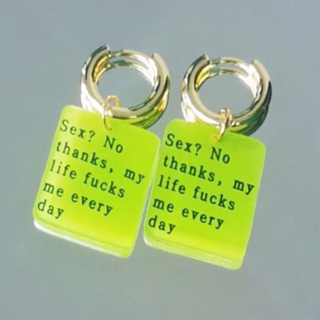 Eyeza S Word Earrings