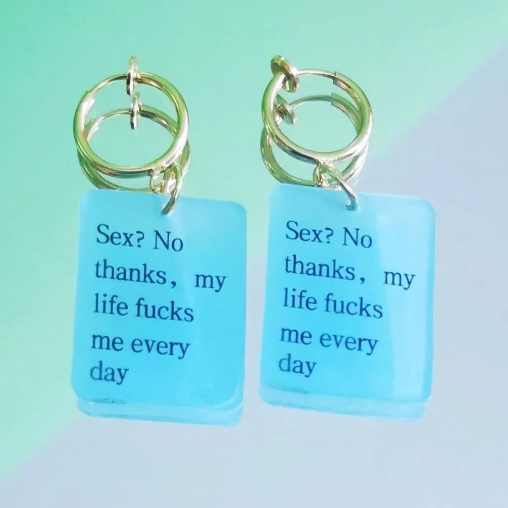 Eyeza S Word Earrings