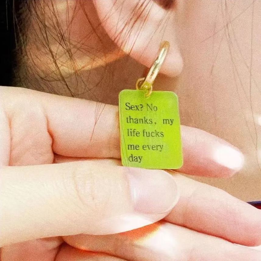 Eyeza S Word Earrings