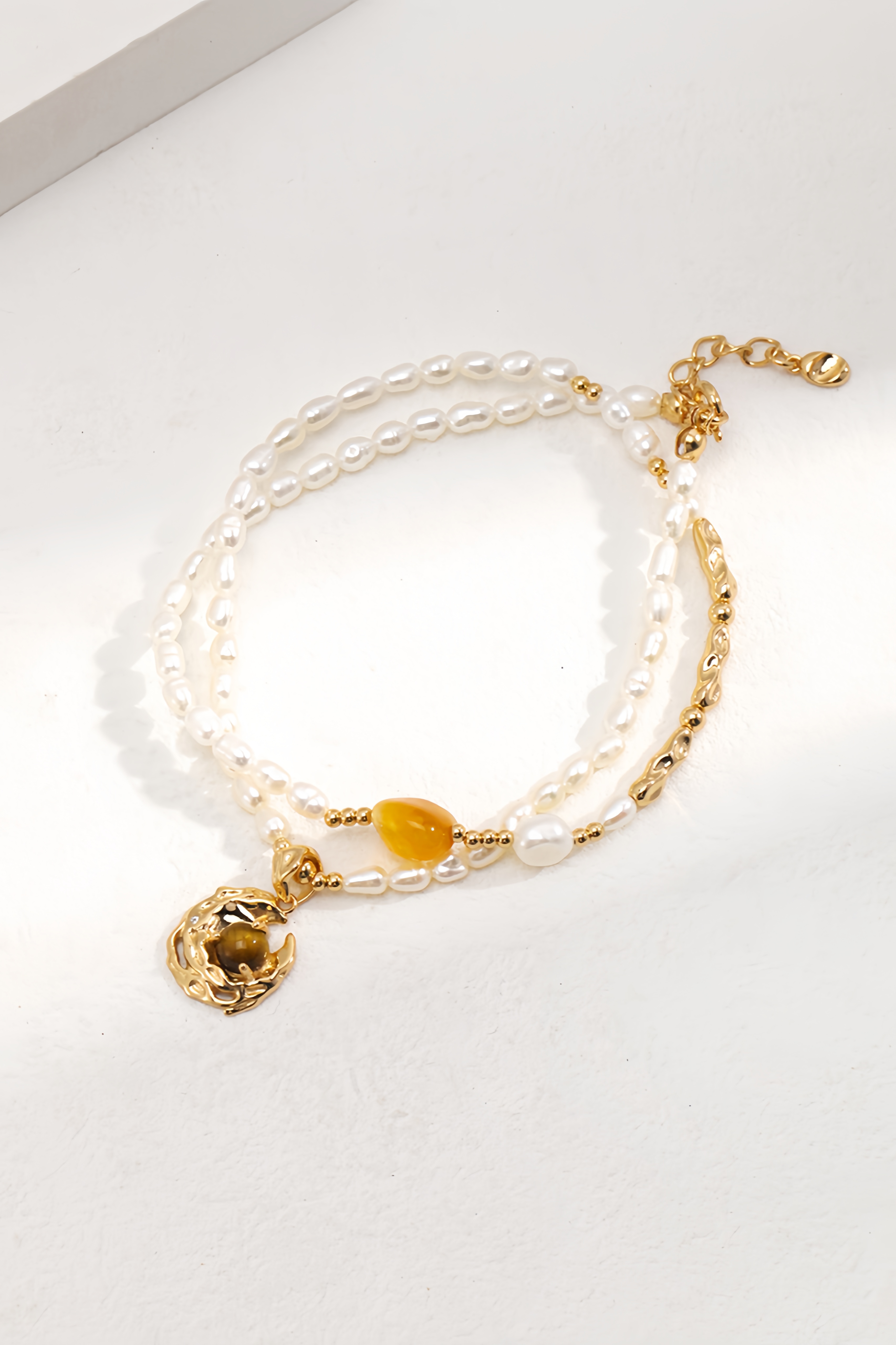 18K S925 sterling silver tiger eye stone fashion temperament earrings necklace