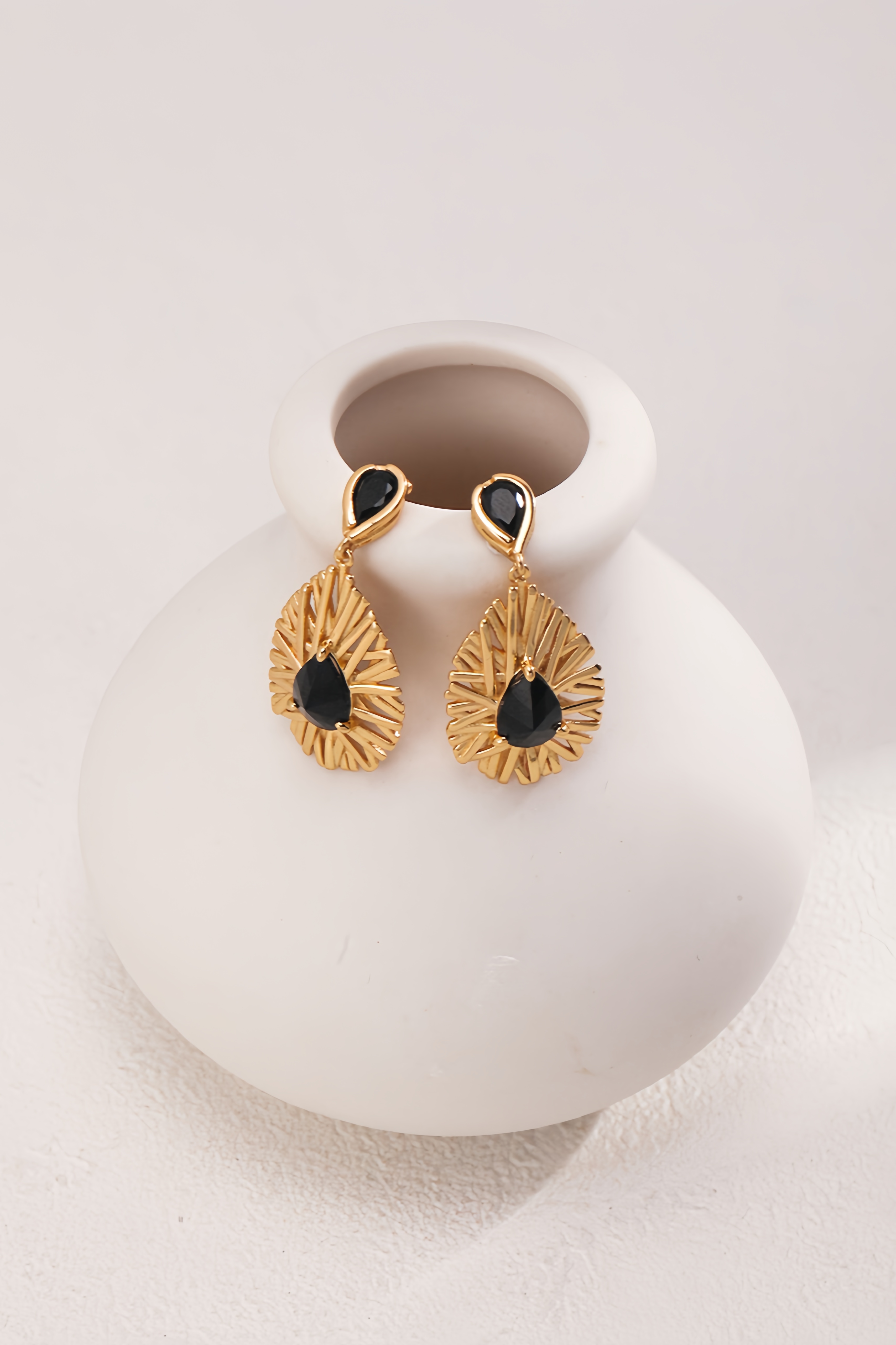 18K S925 Sterling Silver Black Zirconia Personalized Earrings Necklace