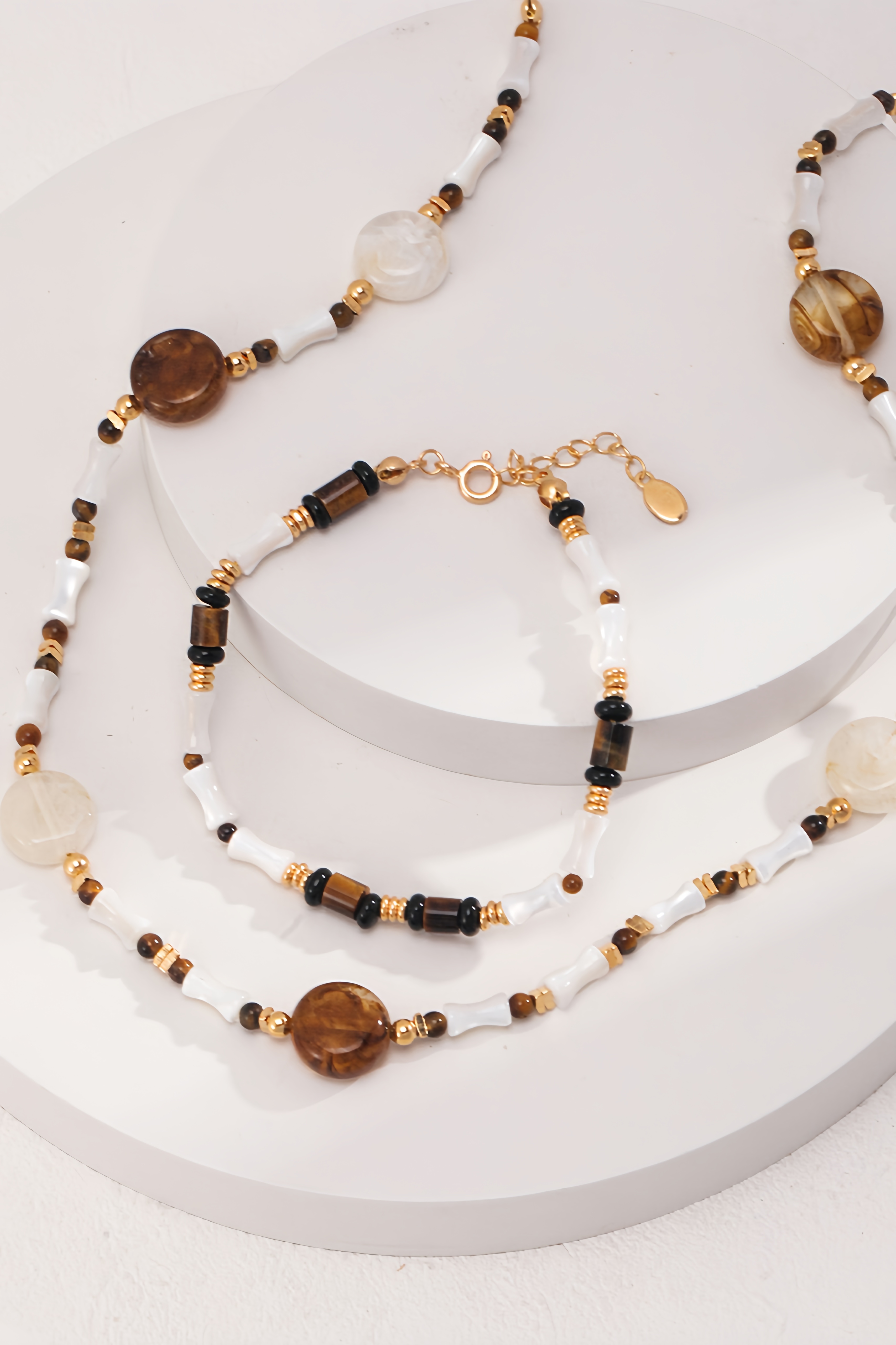 18K S925 Sterling Silver Tiger's Eye Vintage Fashion Collection