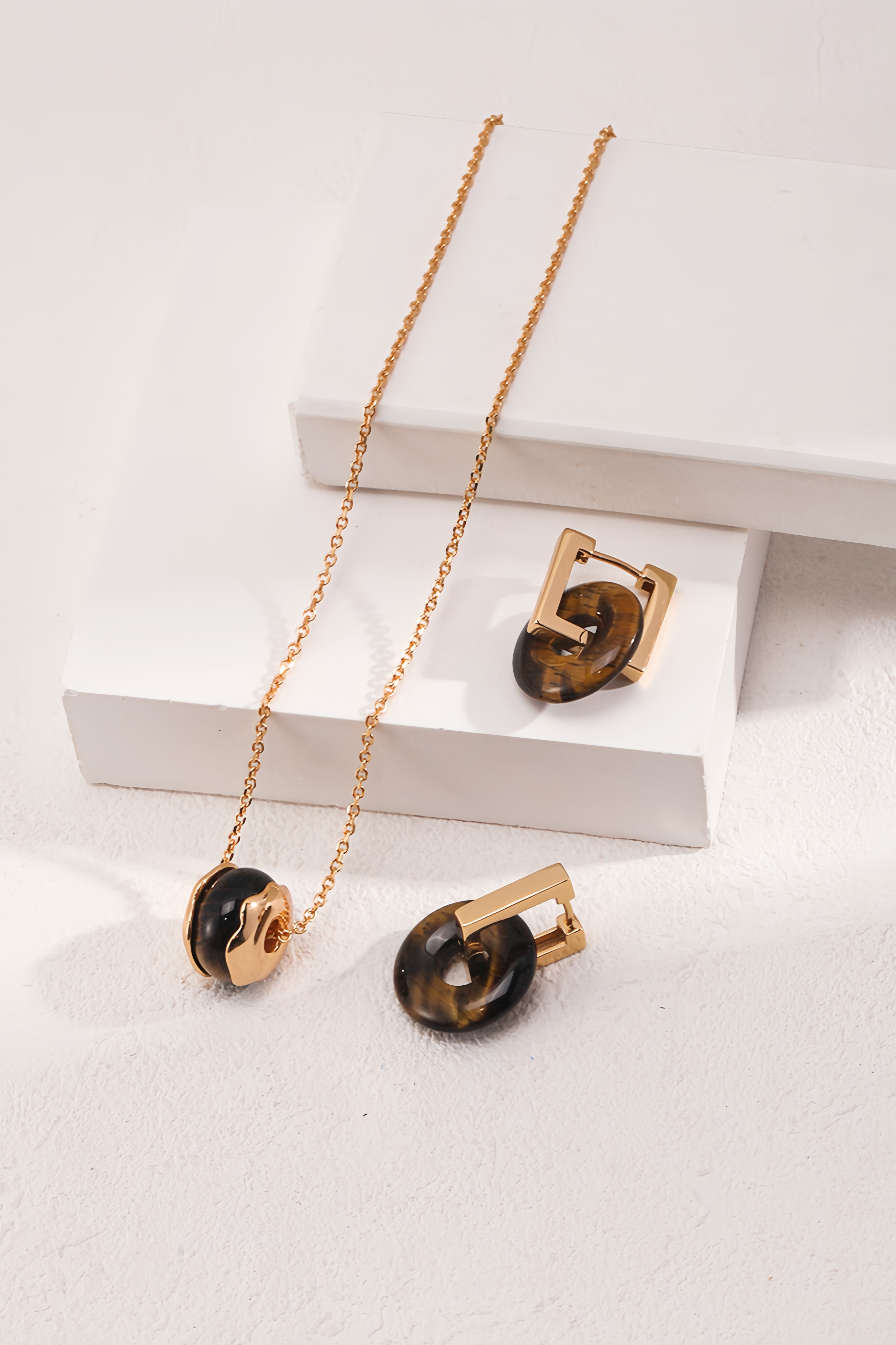 18K S925 Sterling Silver Tiger's Eye Vintage Fashion Collection