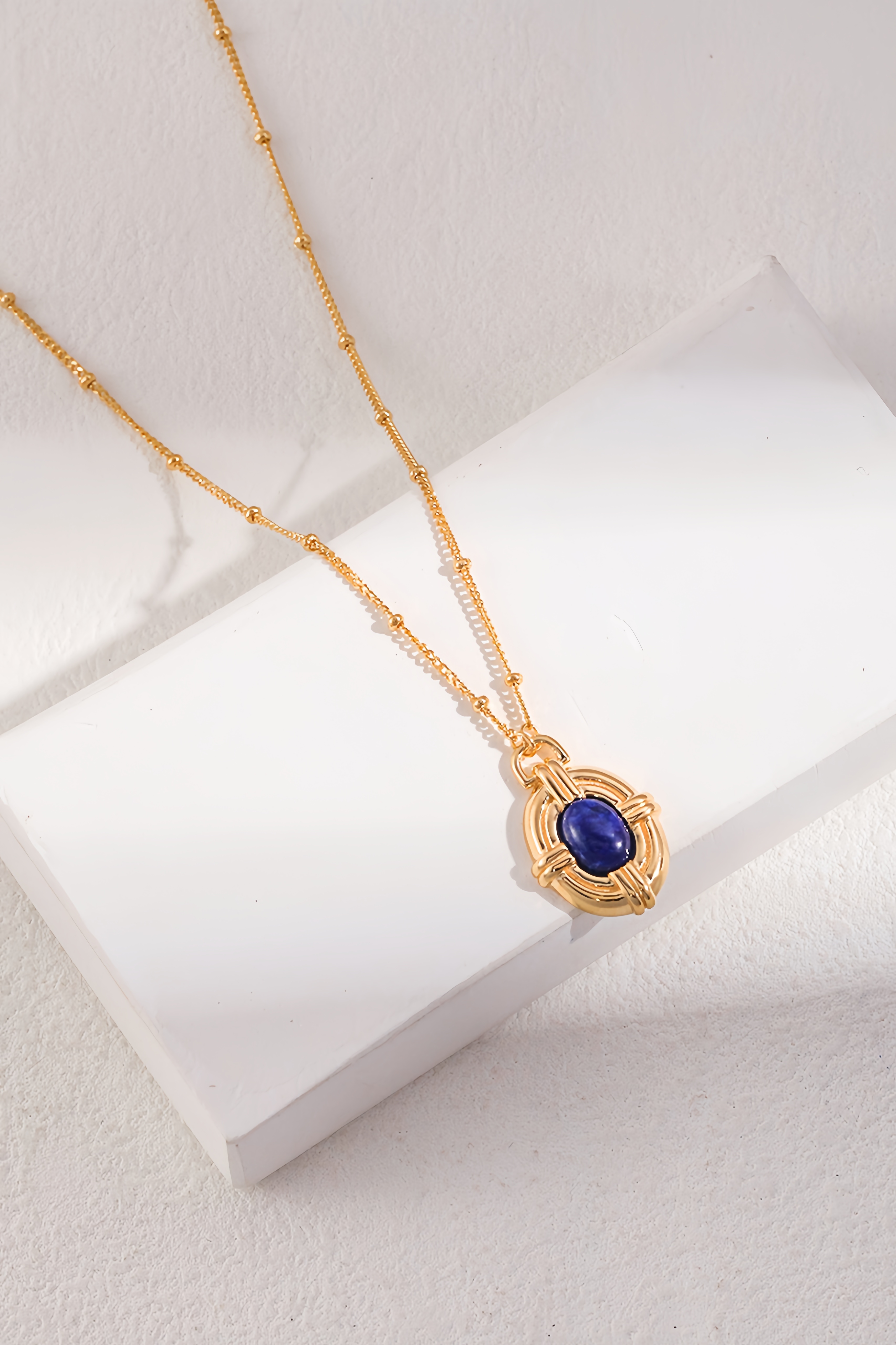 18K S925 Sterling Silver Light Vintage Court Style Natural Lapis Lazuli Collection