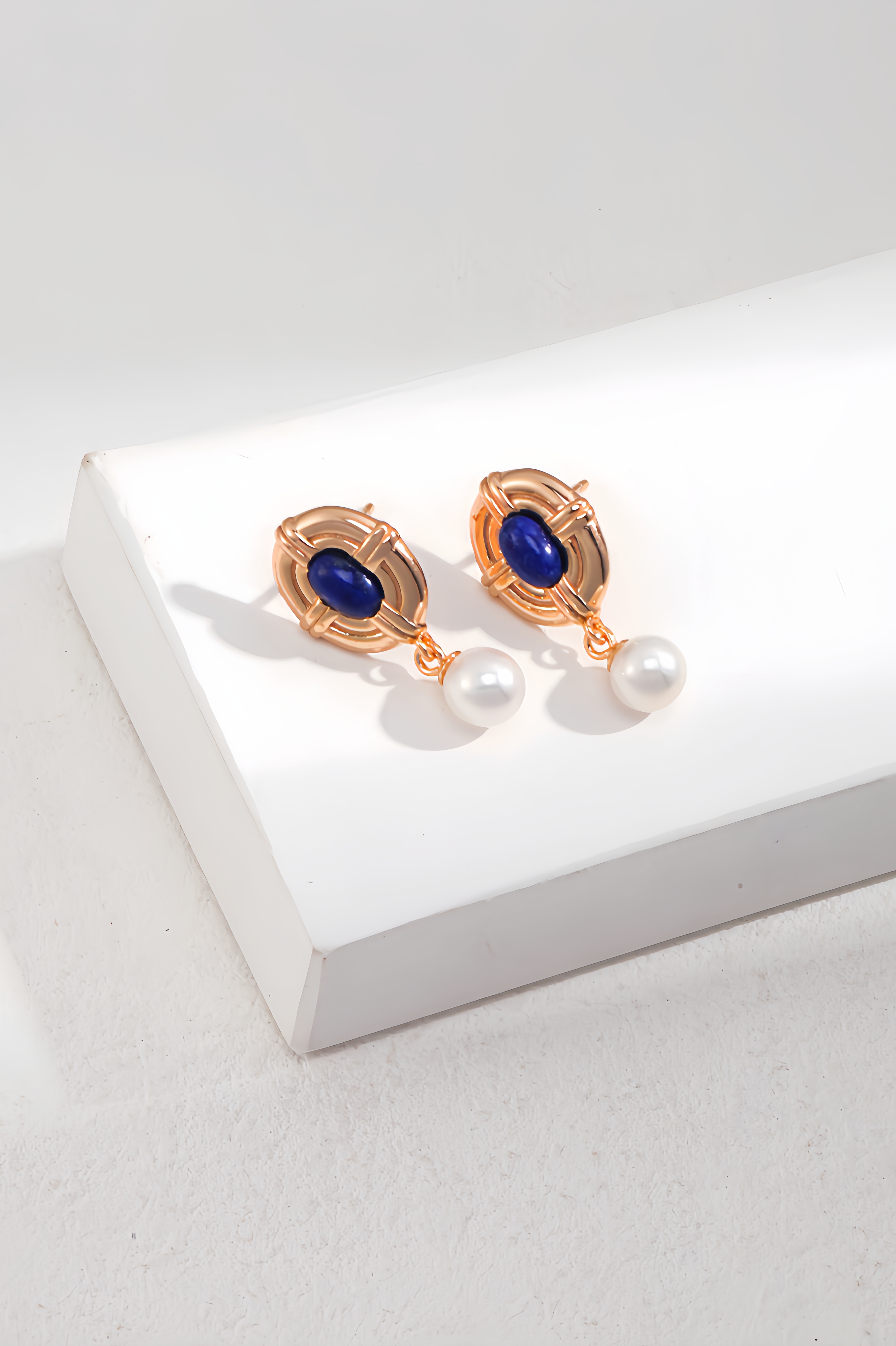 18K S925 Sterling Silver Light Vintage Court Style Natural Lapis Lazuli Collection