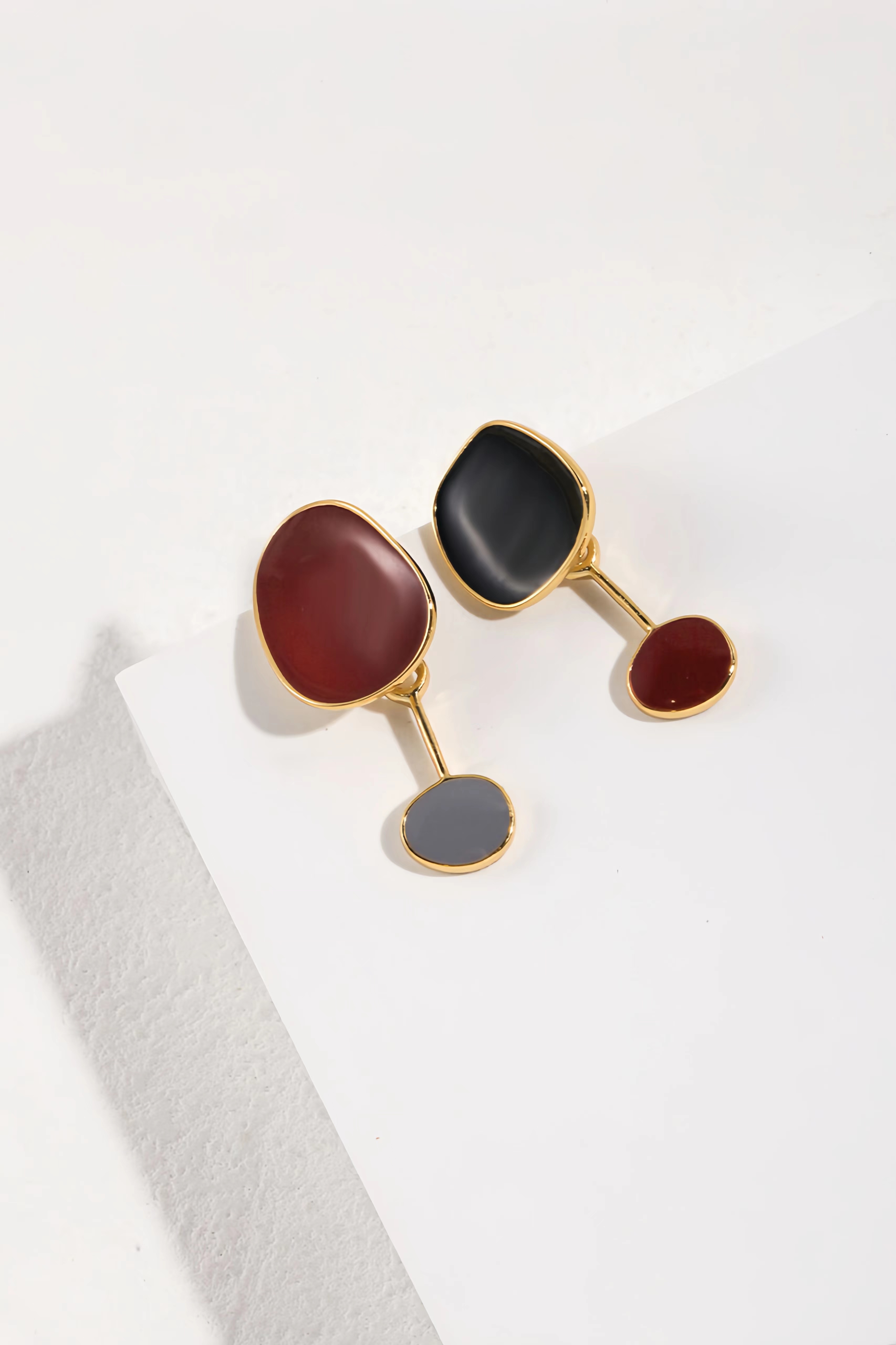 18K S925 sterling silver drip glaze fashion personality earrings