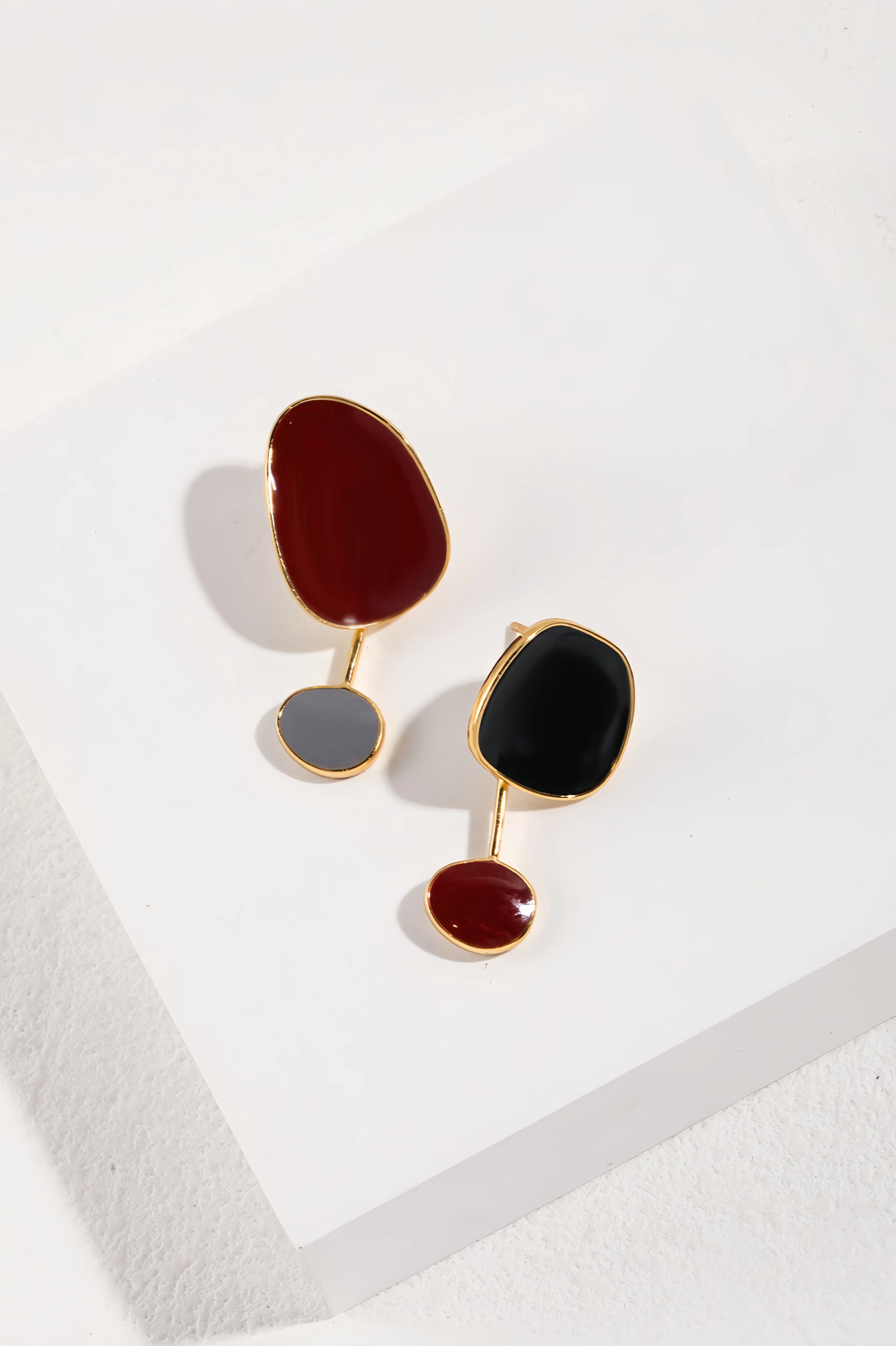 18K S925 sterling silver drip glaze fashion personality earrings