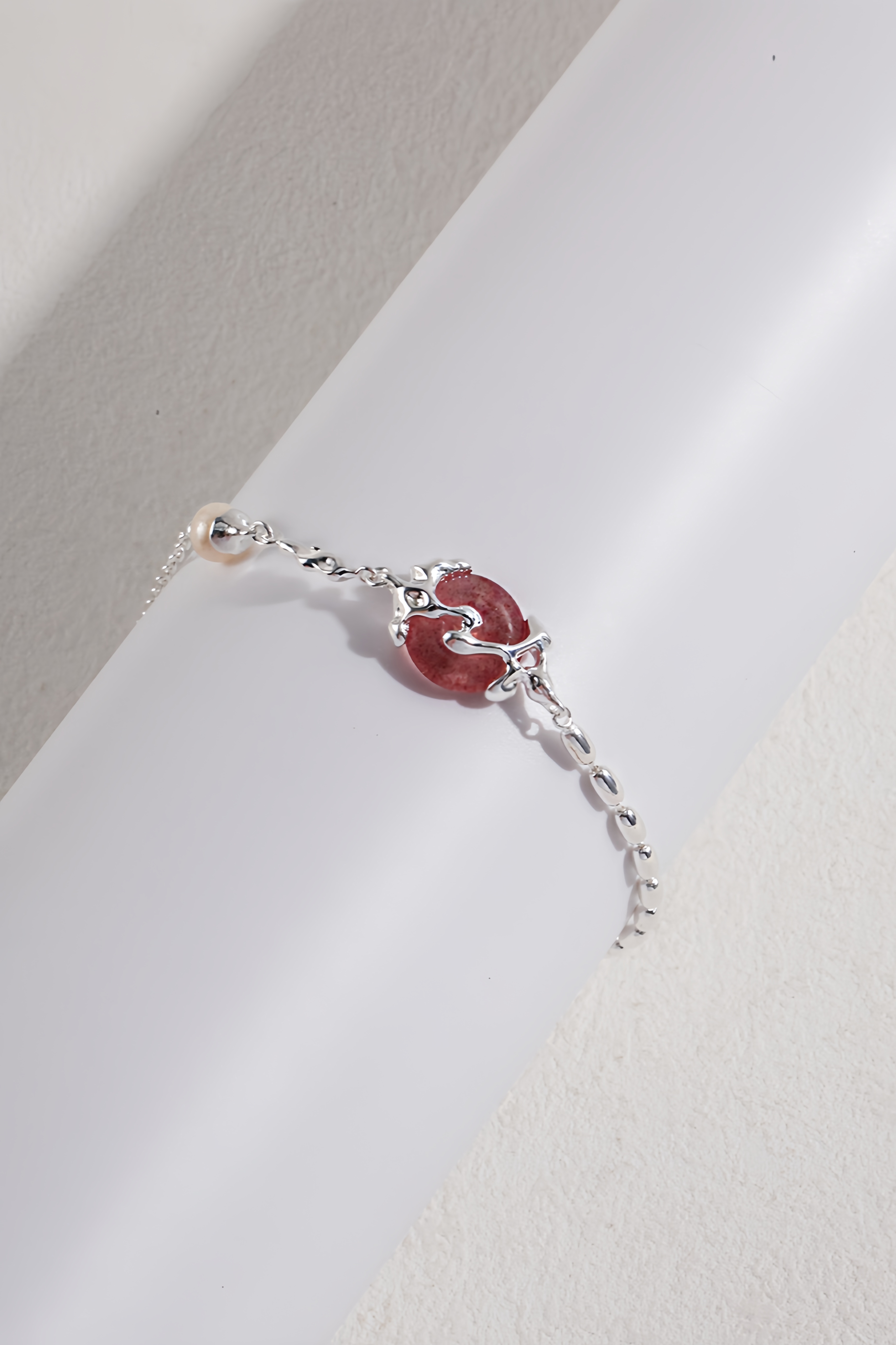  18K S925 sterling silver fashion temperament strawberry crystal series