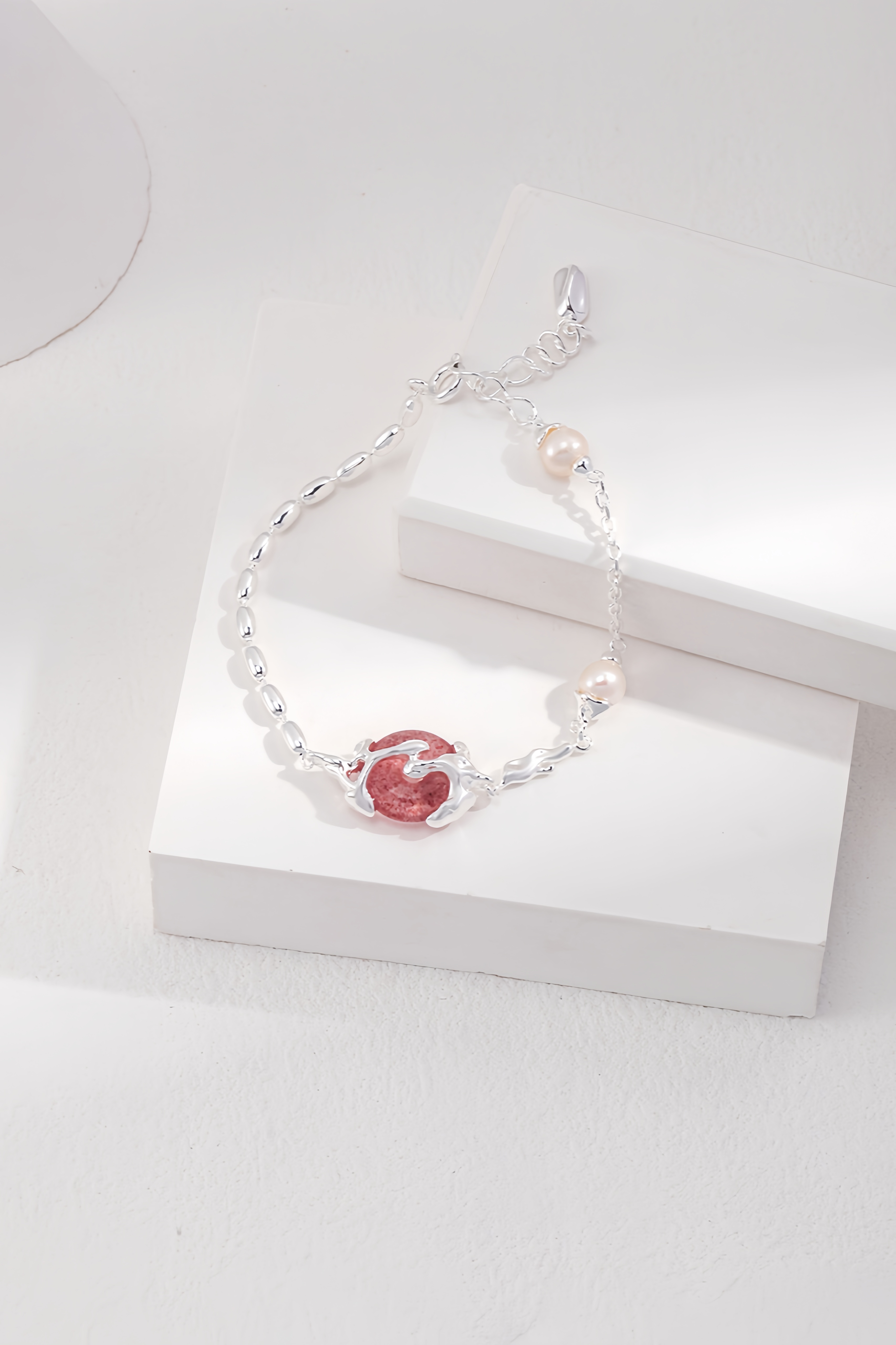  18K S925 sterling silver fashion temperament strawberry crystal series