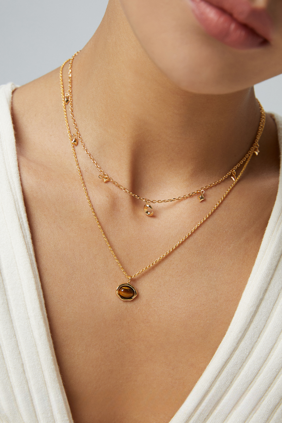 18K S925 Sterling Silver Fashion Tiger Eye Stone Collection