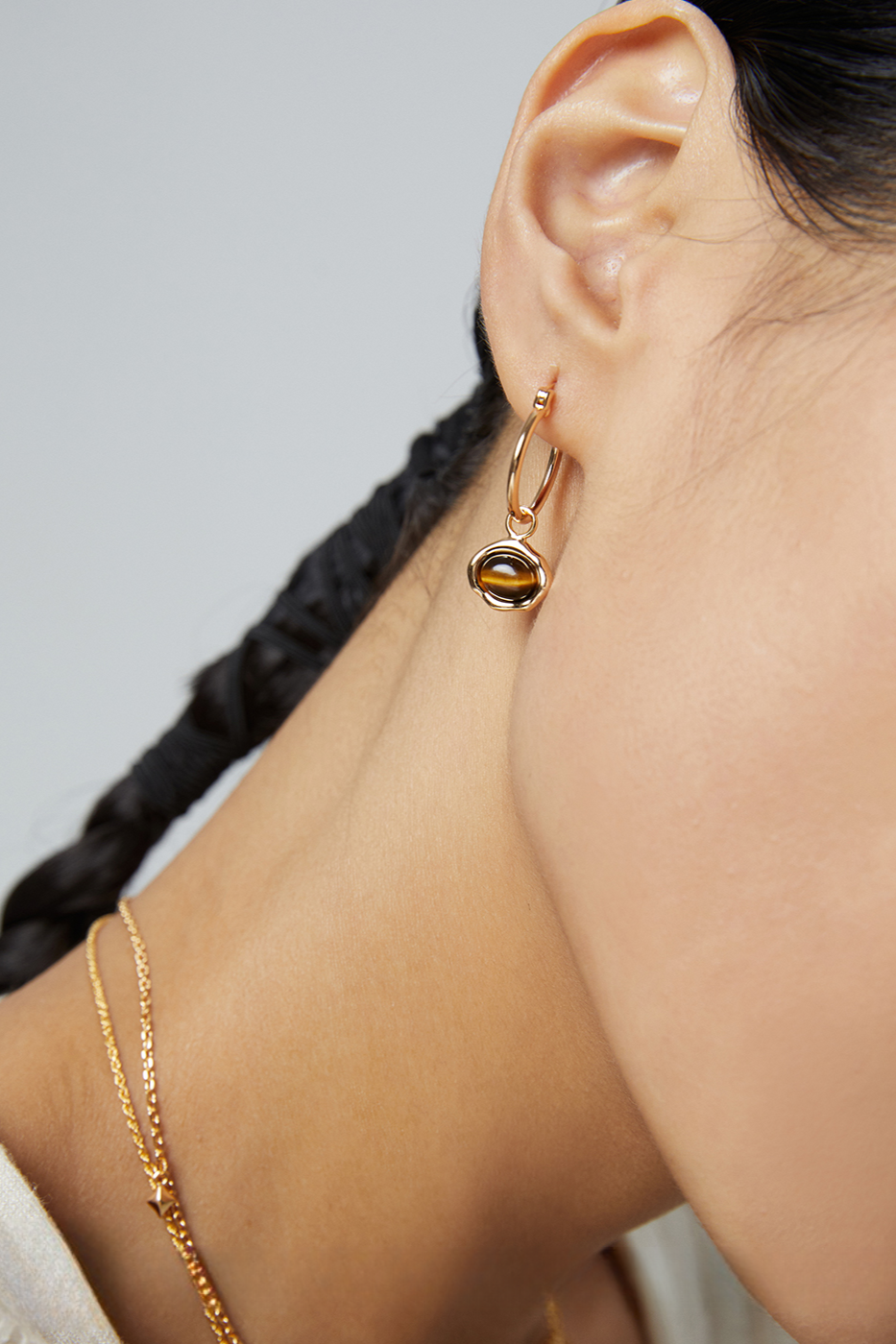 18K S925 Sterling Silver Fashion Tiger Eye Stone Collection