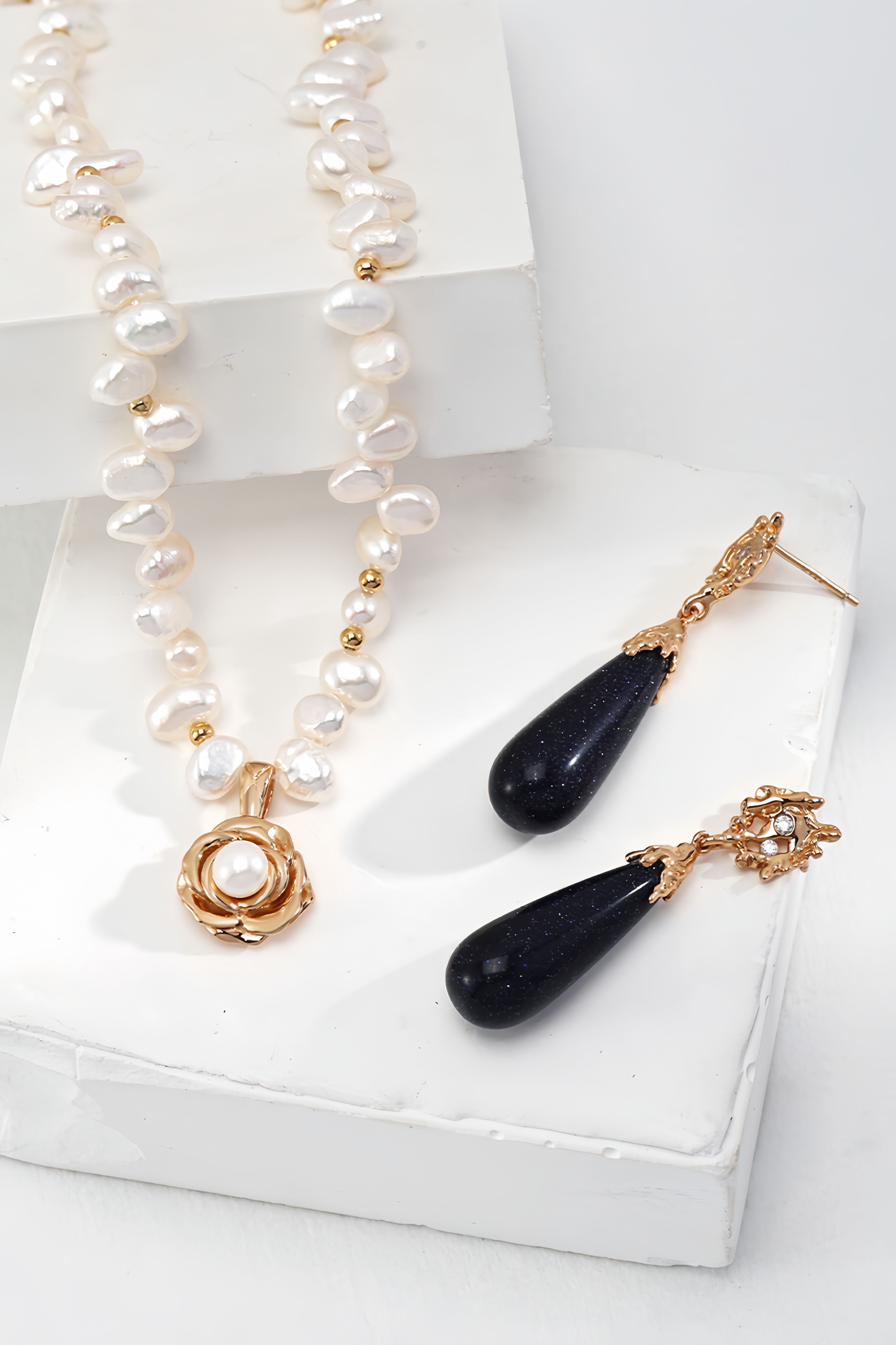 18K S925 Sterling Silver Earrings Necklace