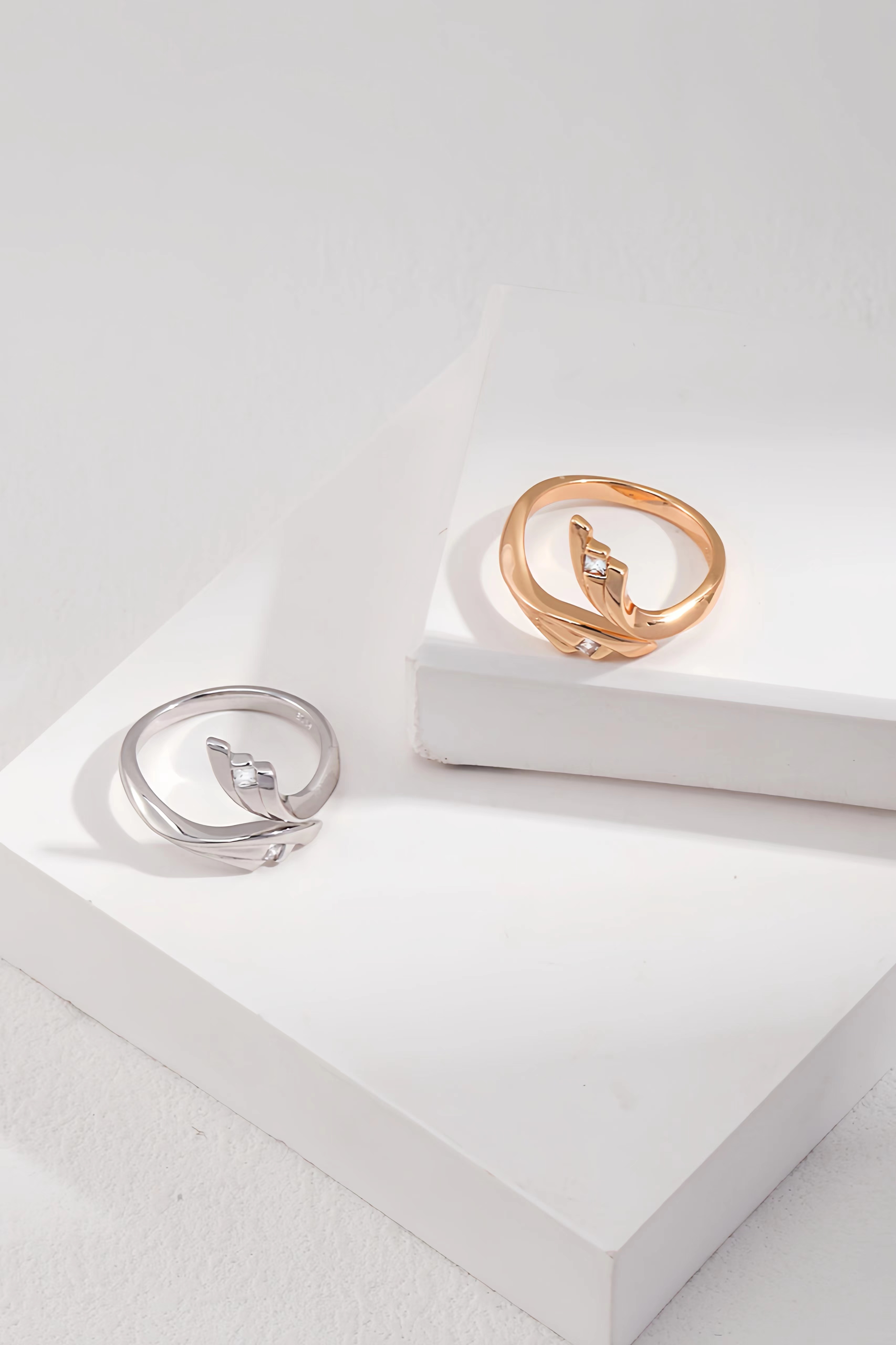 18K S92 Sterling Silver Simple Vintage Fashion Ring