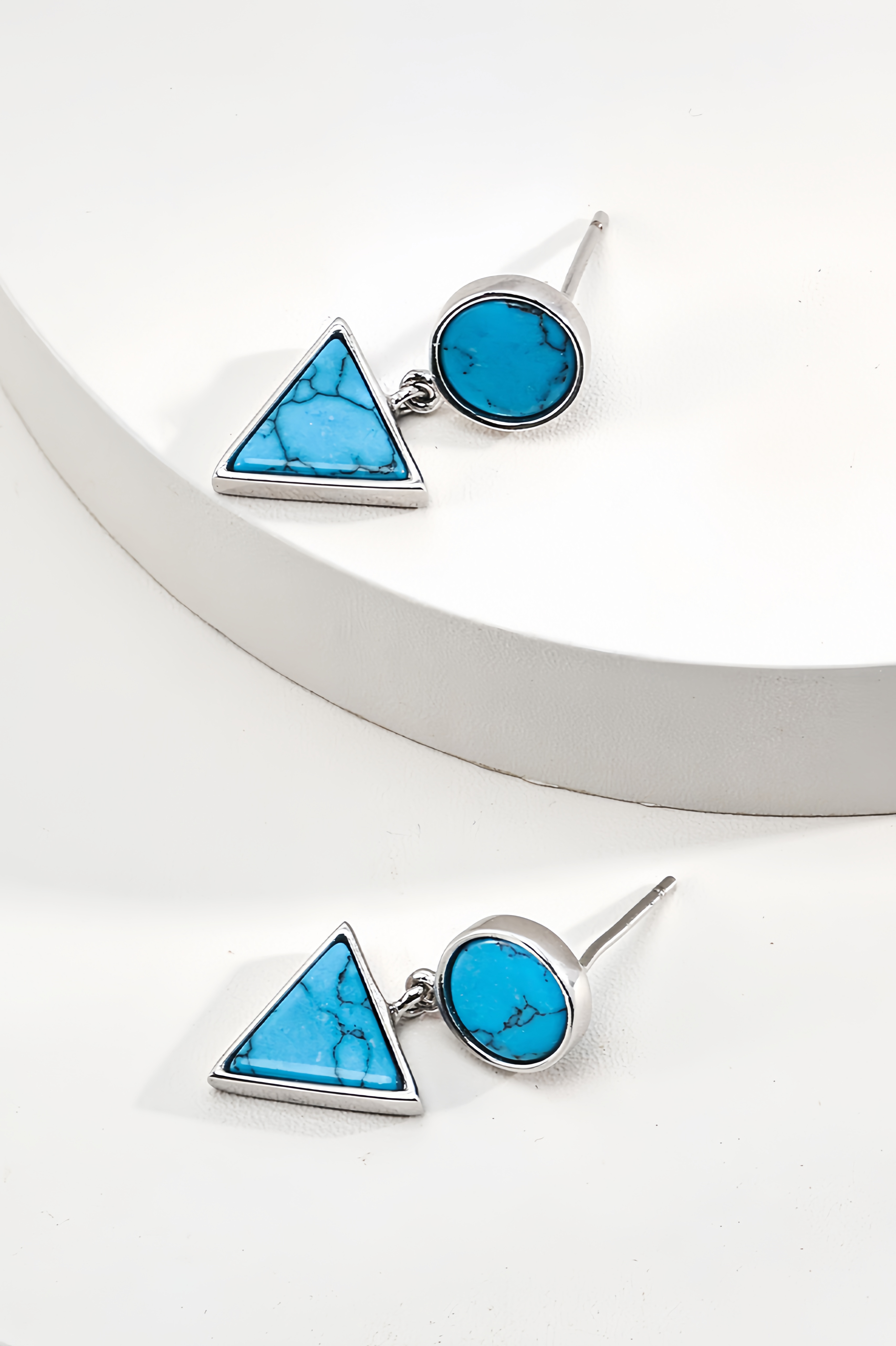 18K S925 Sterling Silver Fashion Temperament Turquoise Earrings
