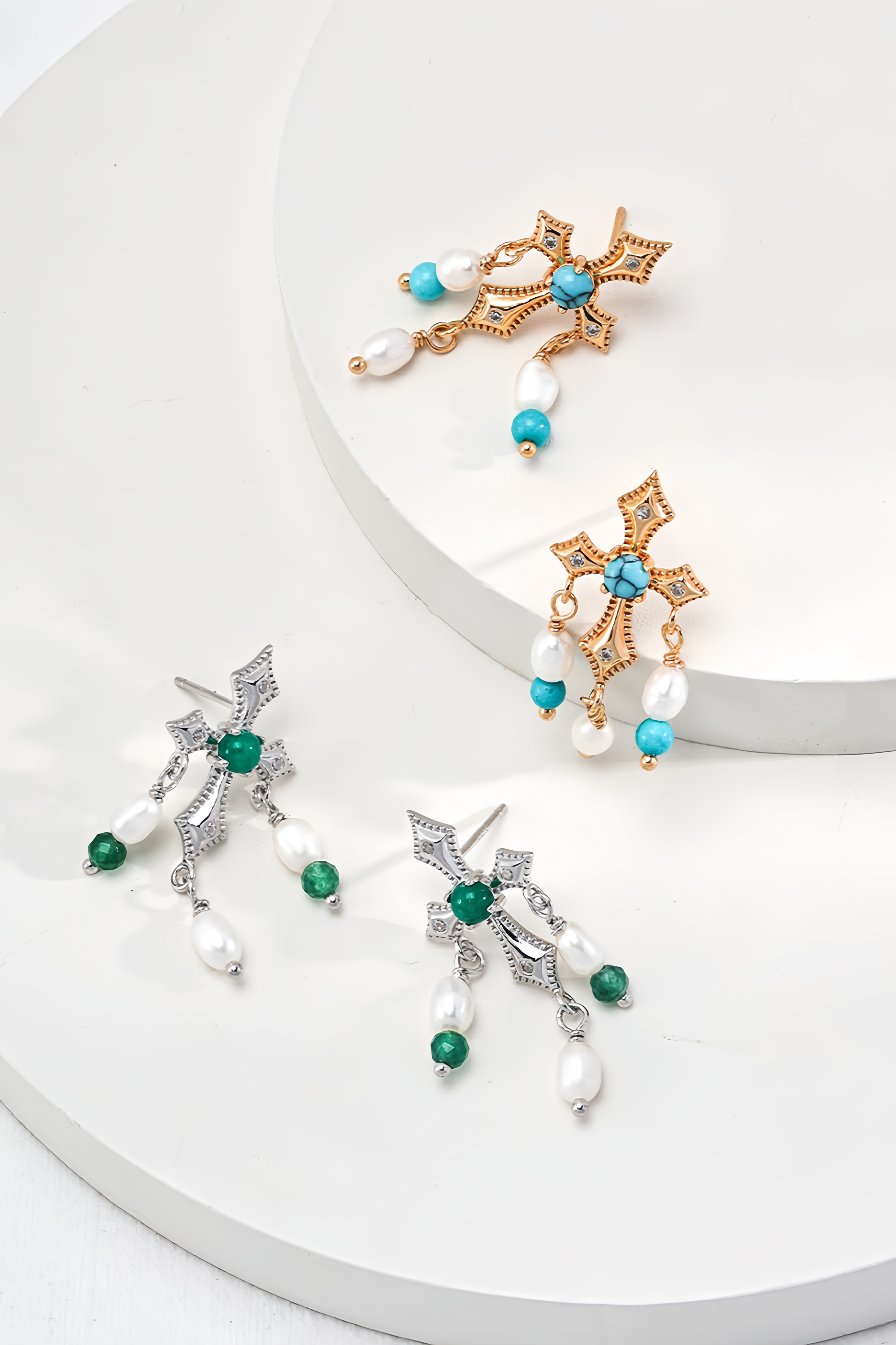 18K S925 sterling silver fashion atmosphere elegant earrings