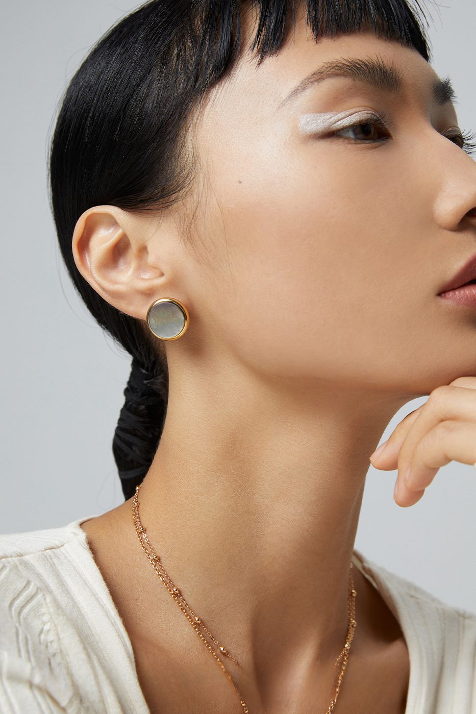 18K S925 sterling silver fashion personality earrings