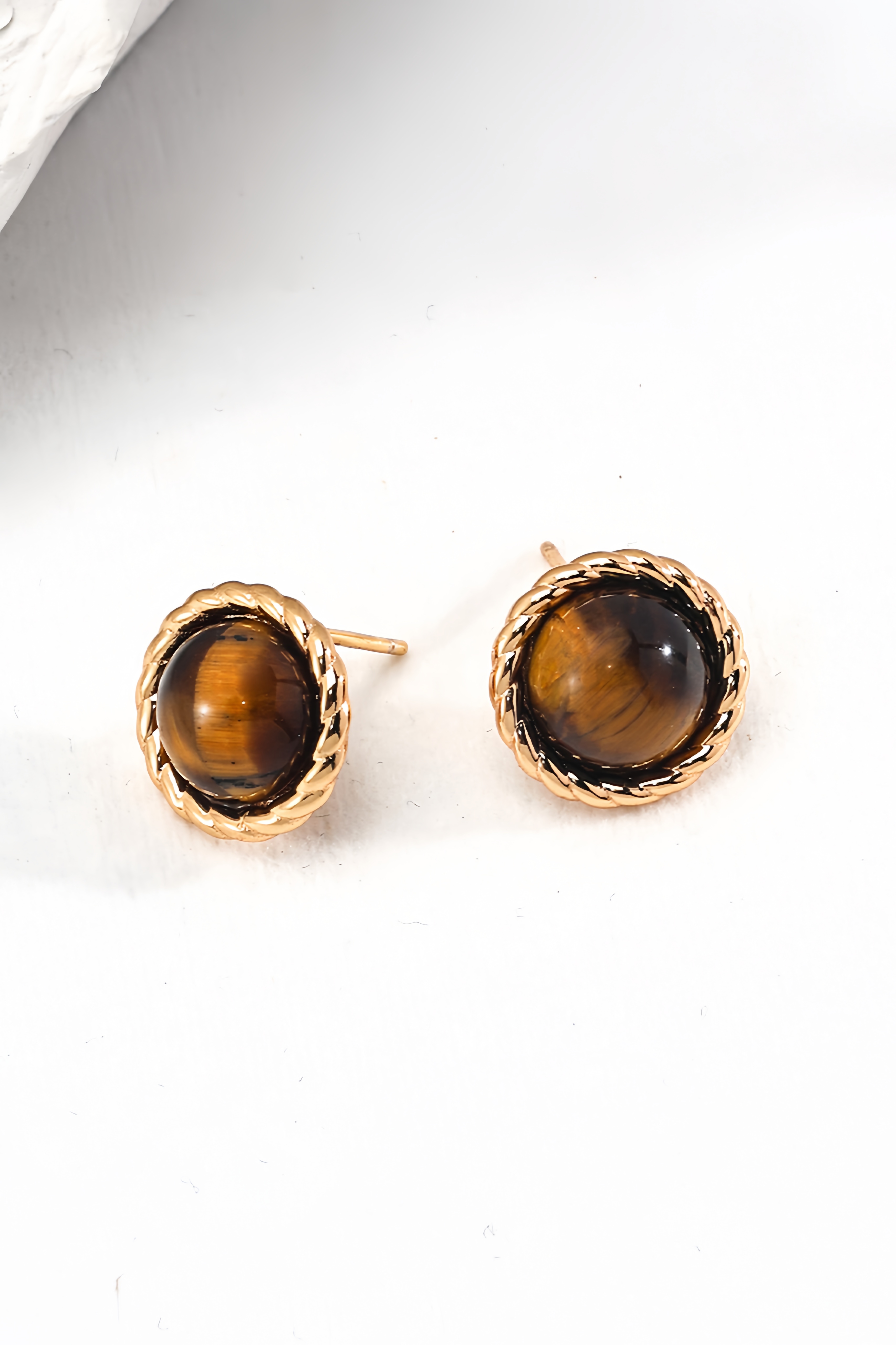 18K S925 sterling silver vintage fashion tiger eye stone series