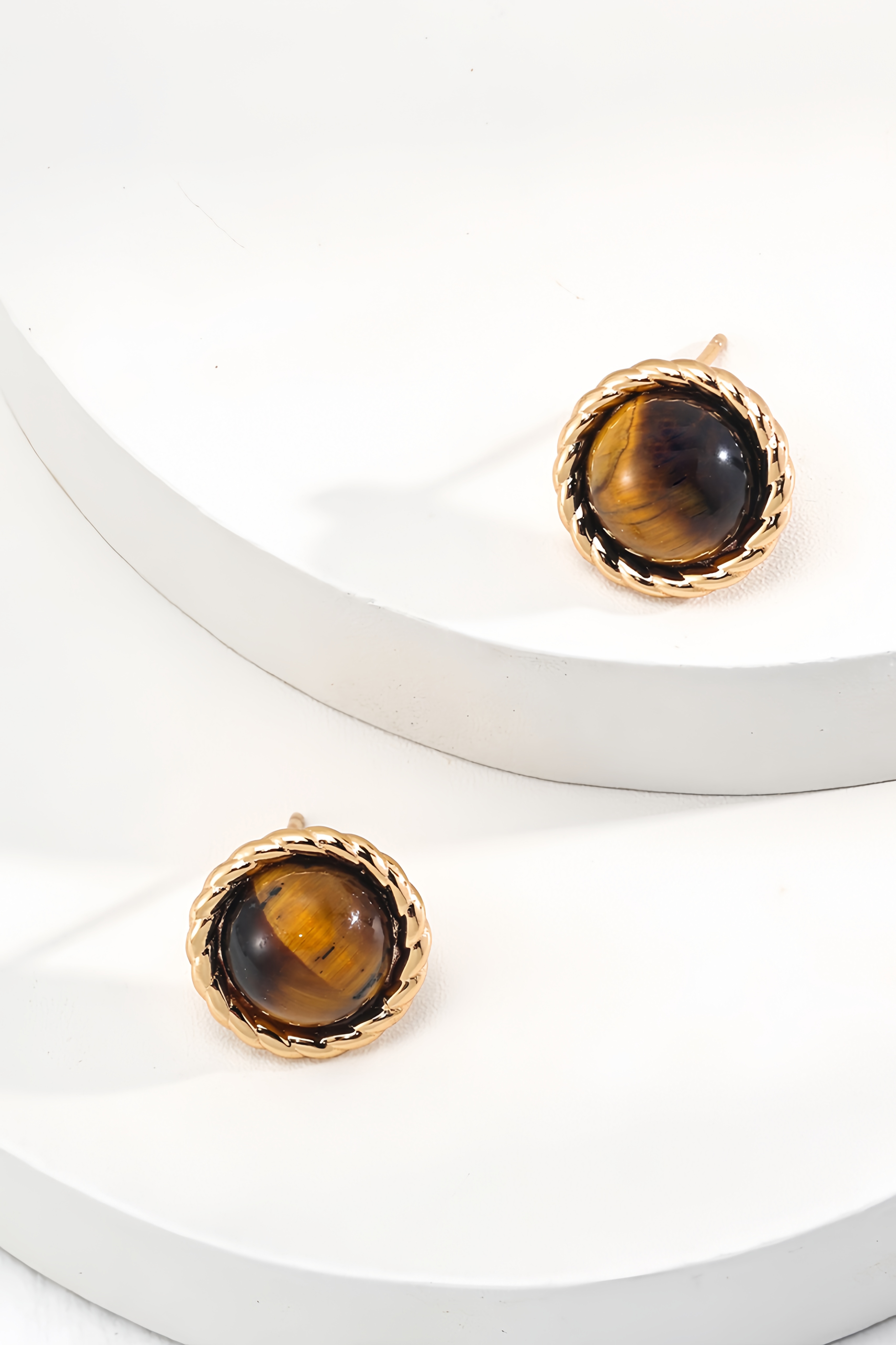 18K S925 sterling silver vintage fashion tiger eye stone series