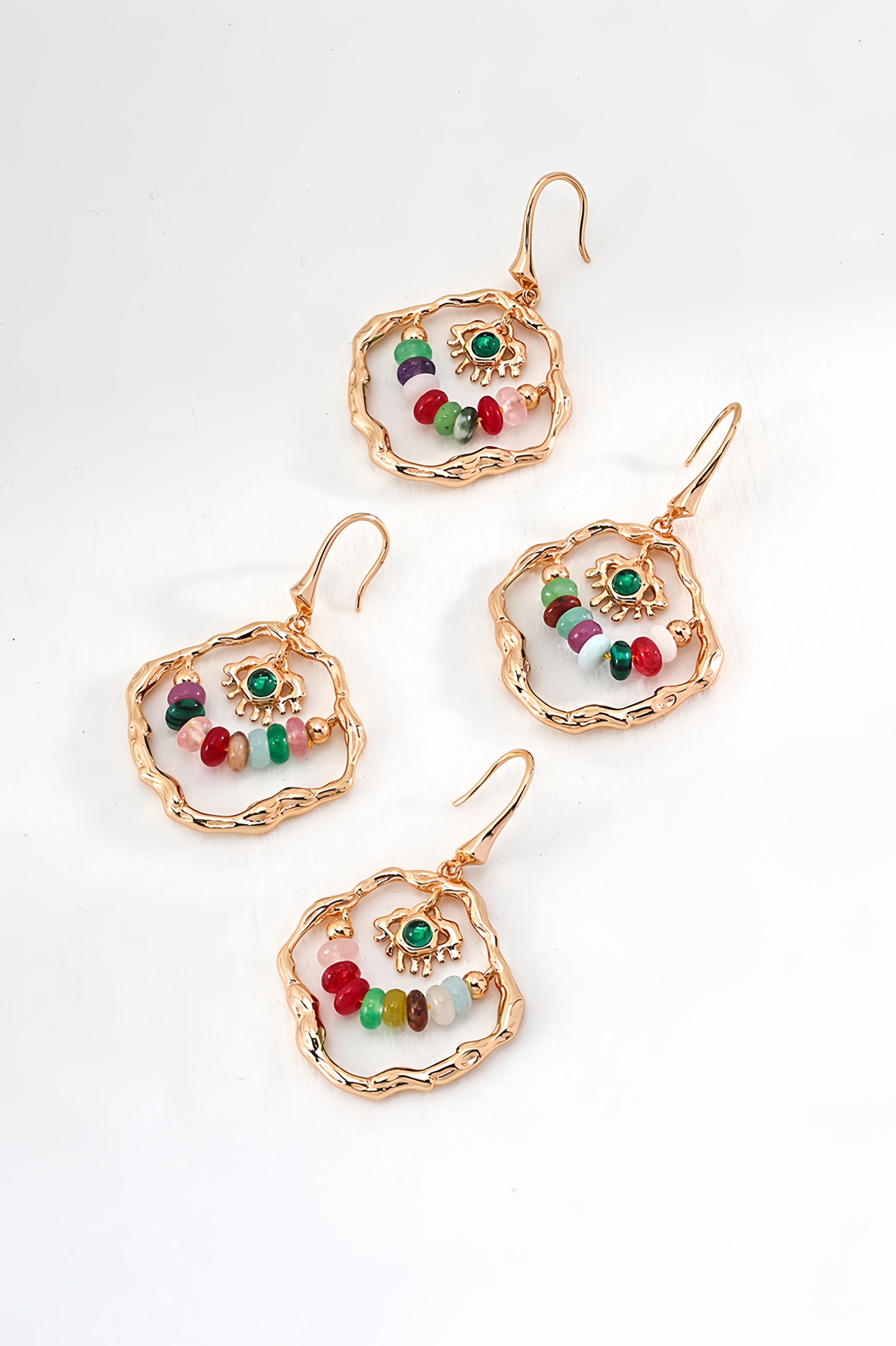 18K S925 Sterling Silver Fashion Personalized Color Stone Bracelet Necklace Earrings