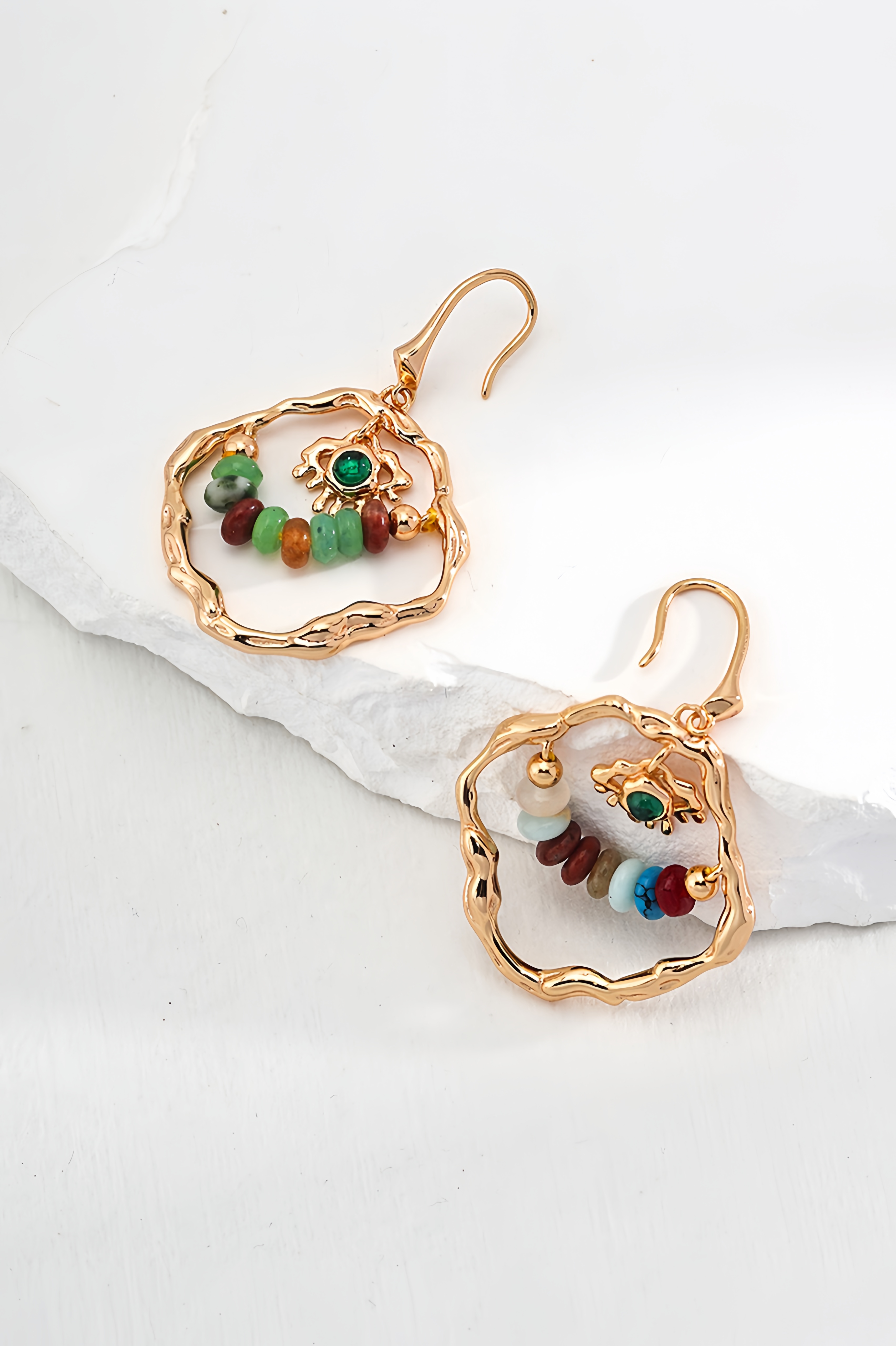 18K S925 Sterling Silver Fashion Personalized Color Stone Bracelet Necklace Earrings