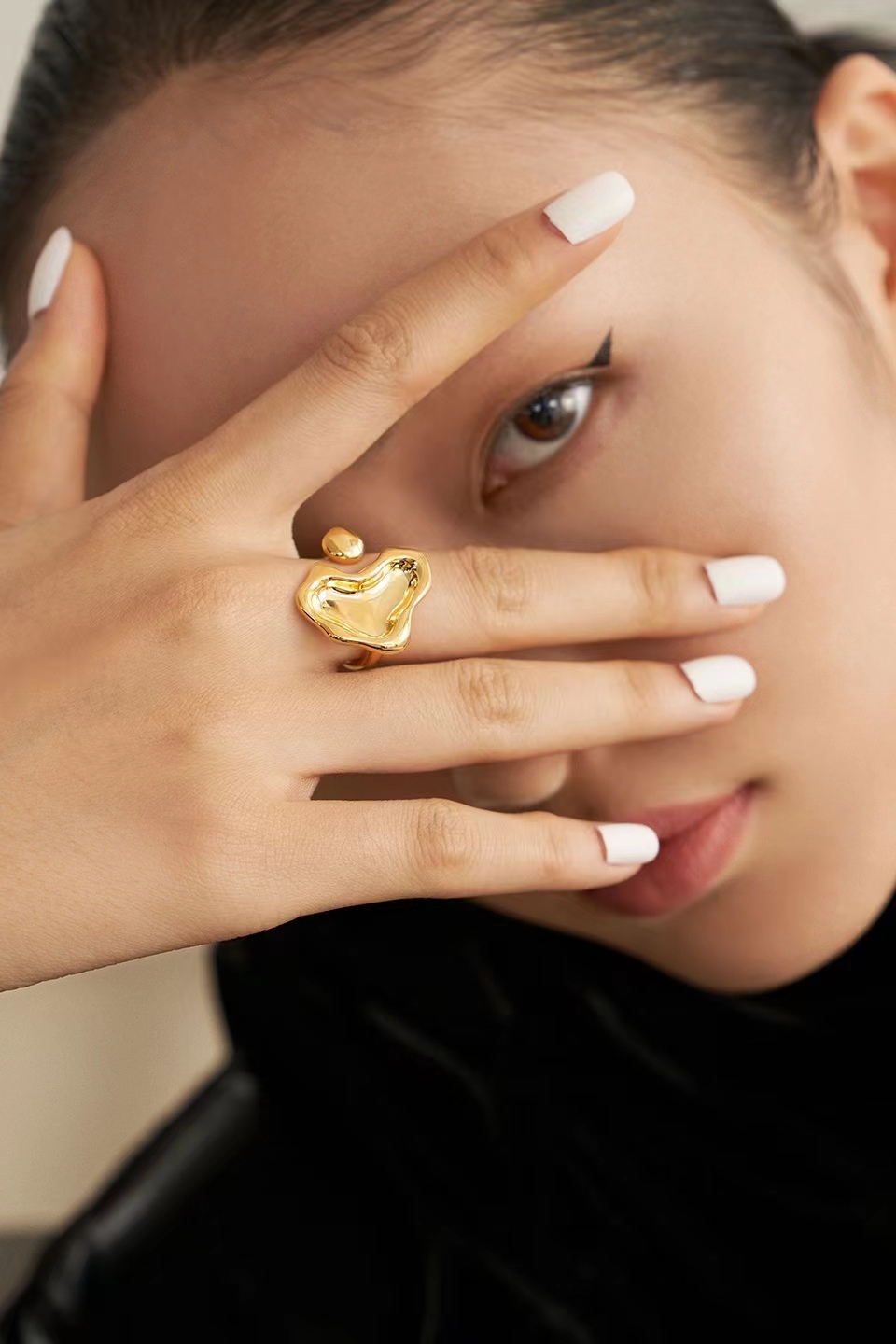 18K S925 sterling silver fashion personality simple and versatile mirror series