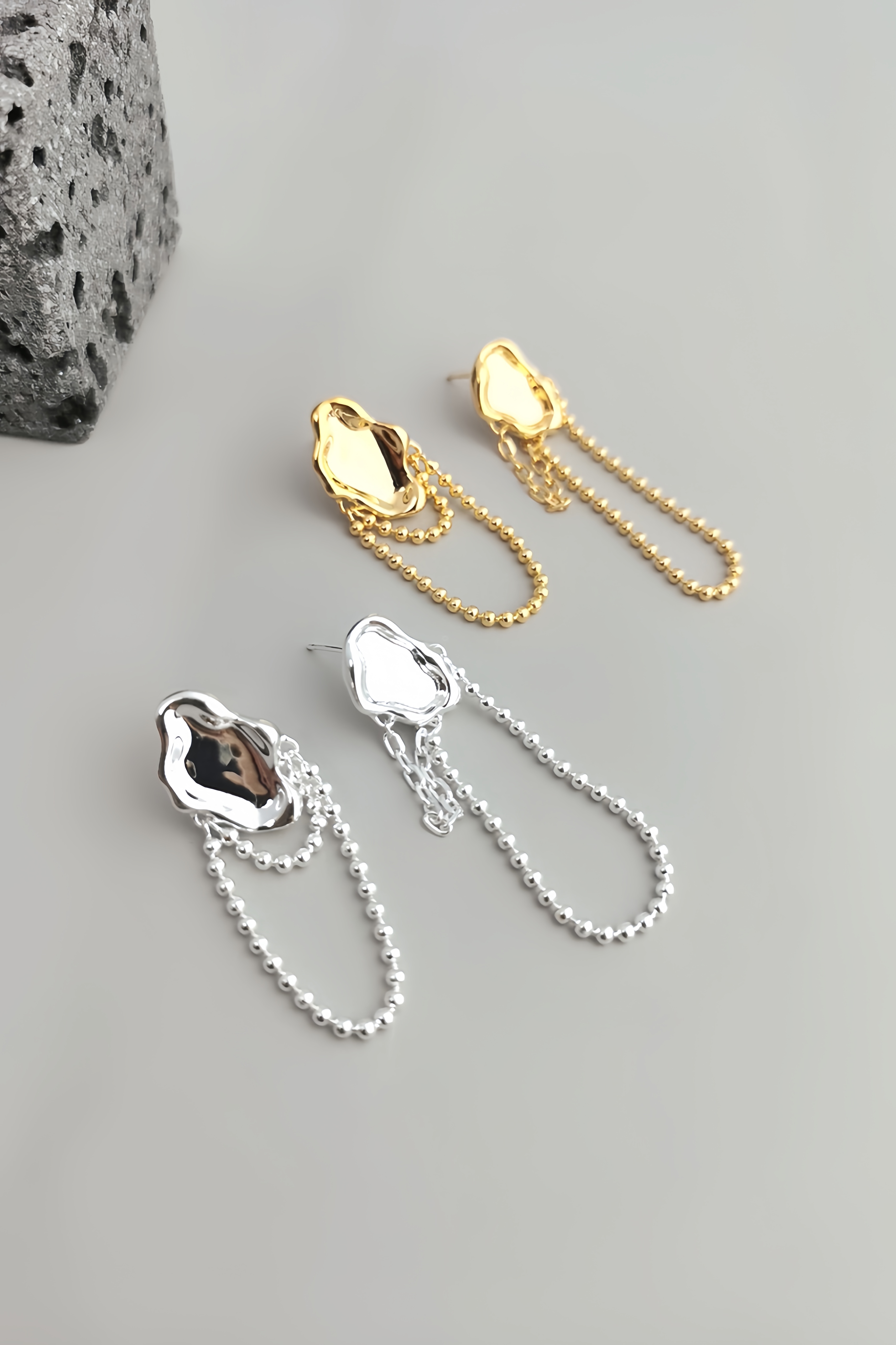 18K S925 sterling silver fashion personality simple and versatile mirror series