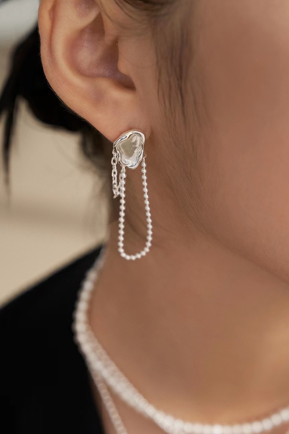 18K S925 sterling silver fashion personality simple and versatile mirror series