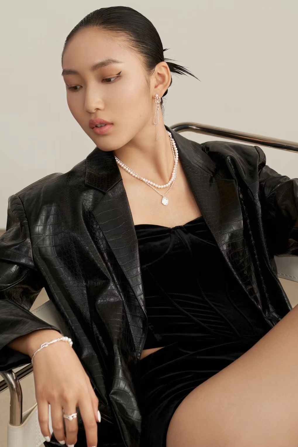 18K S925 sterling silver fashion personality simple and versatile mirror series