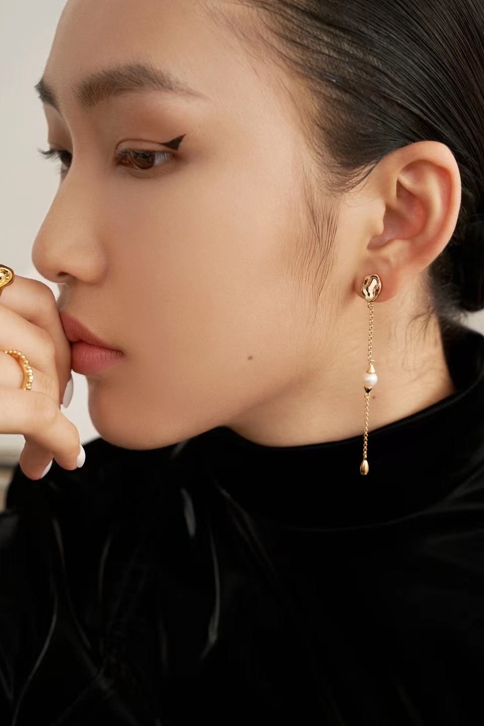 18K S925 sterling silver fashion personality simple and versatile mirror series