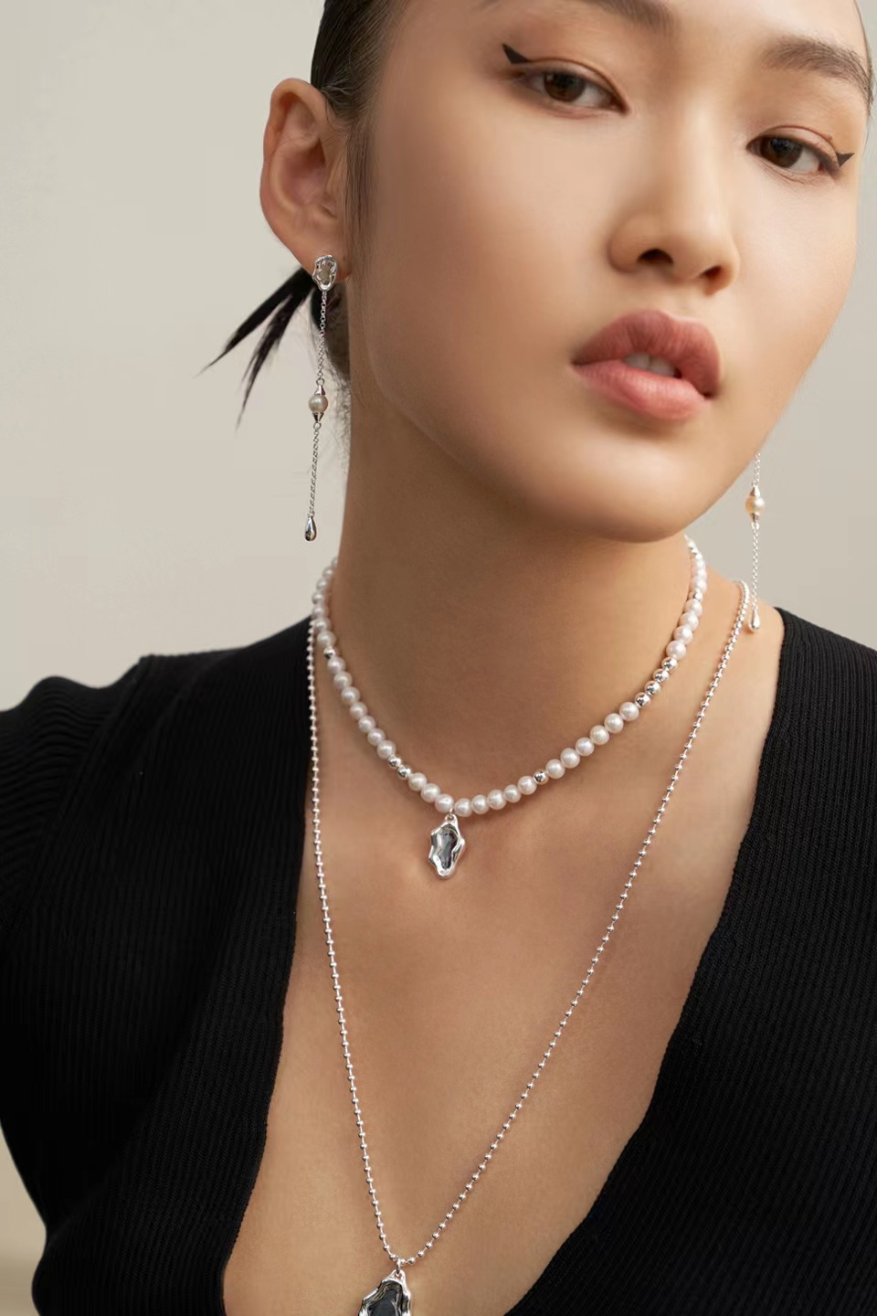 18K S925 sterling silver fashion personality simple and versatile mirror series