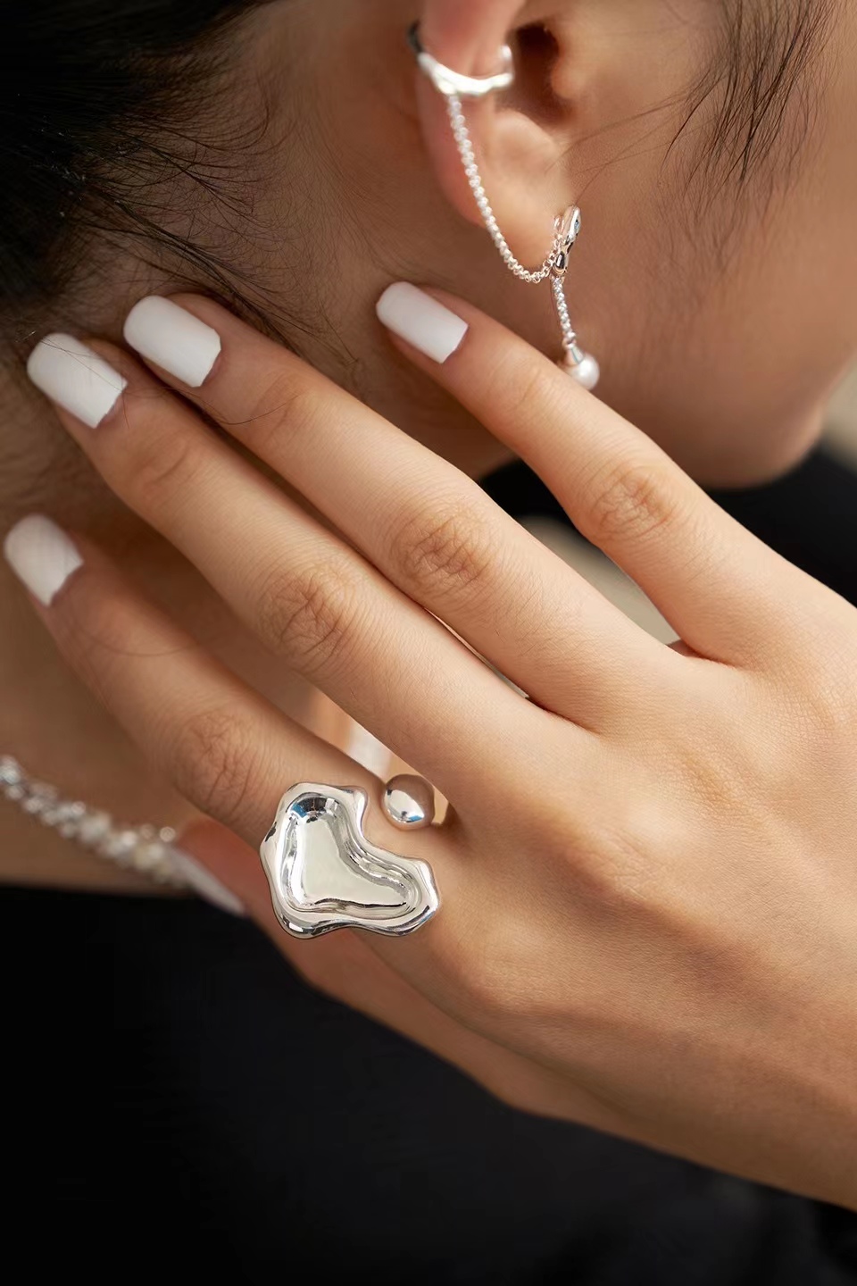 18K S925 sterling silver fashion personality simple and versatile mirror series