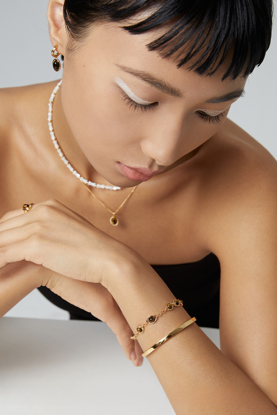 18K S925 Sterling Silver Tiger's Eye Collection Fashion Jewelry