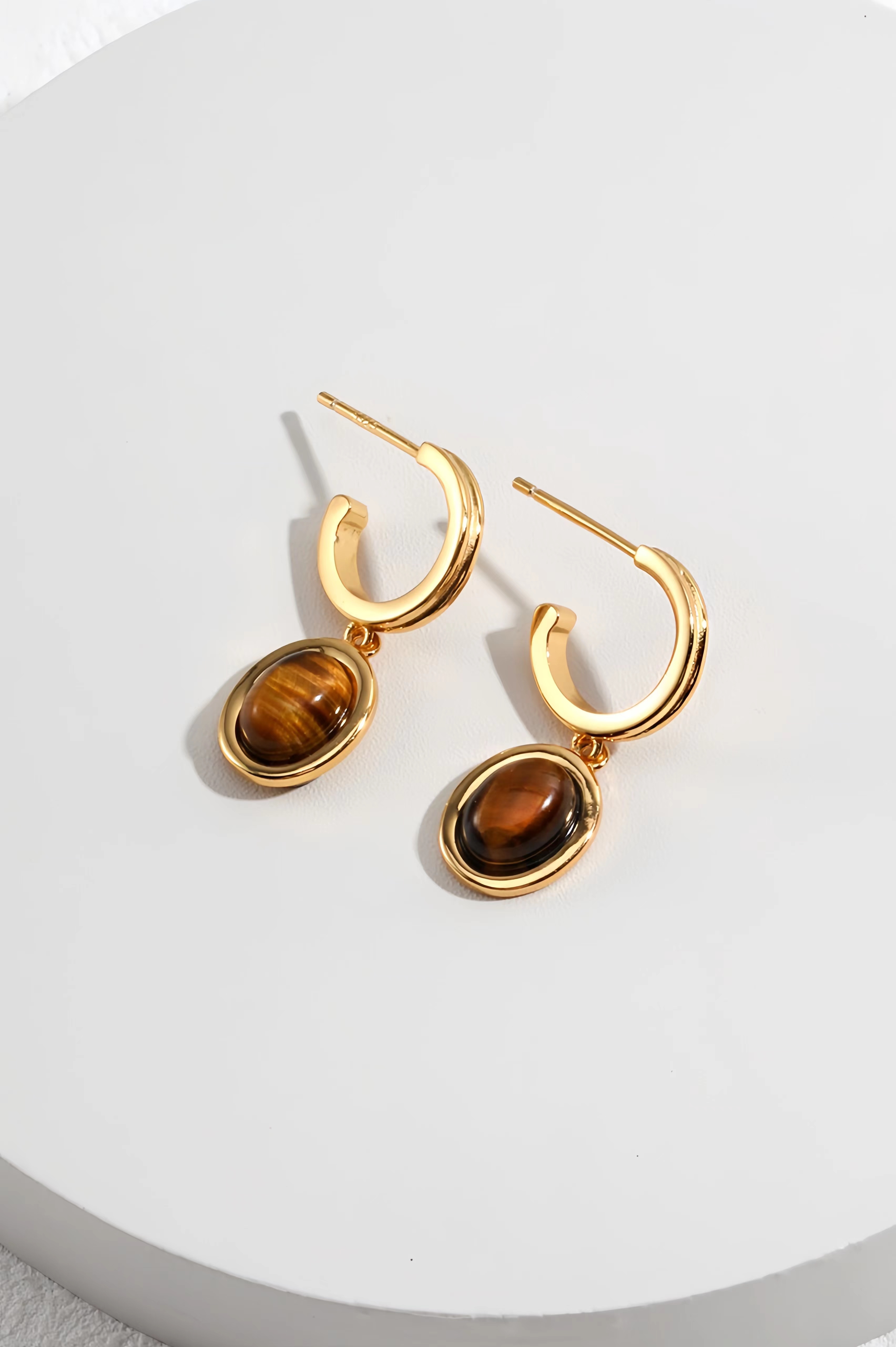 18K S925 Sterling Silver Tiger's Eye Collection Fashion Jewelry