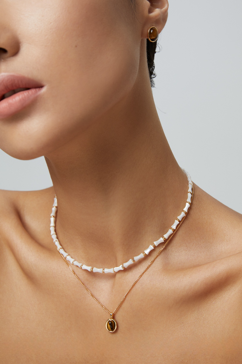 18K S925 Sterling Silver Tiger's Eye Collection Fashion Jewelry