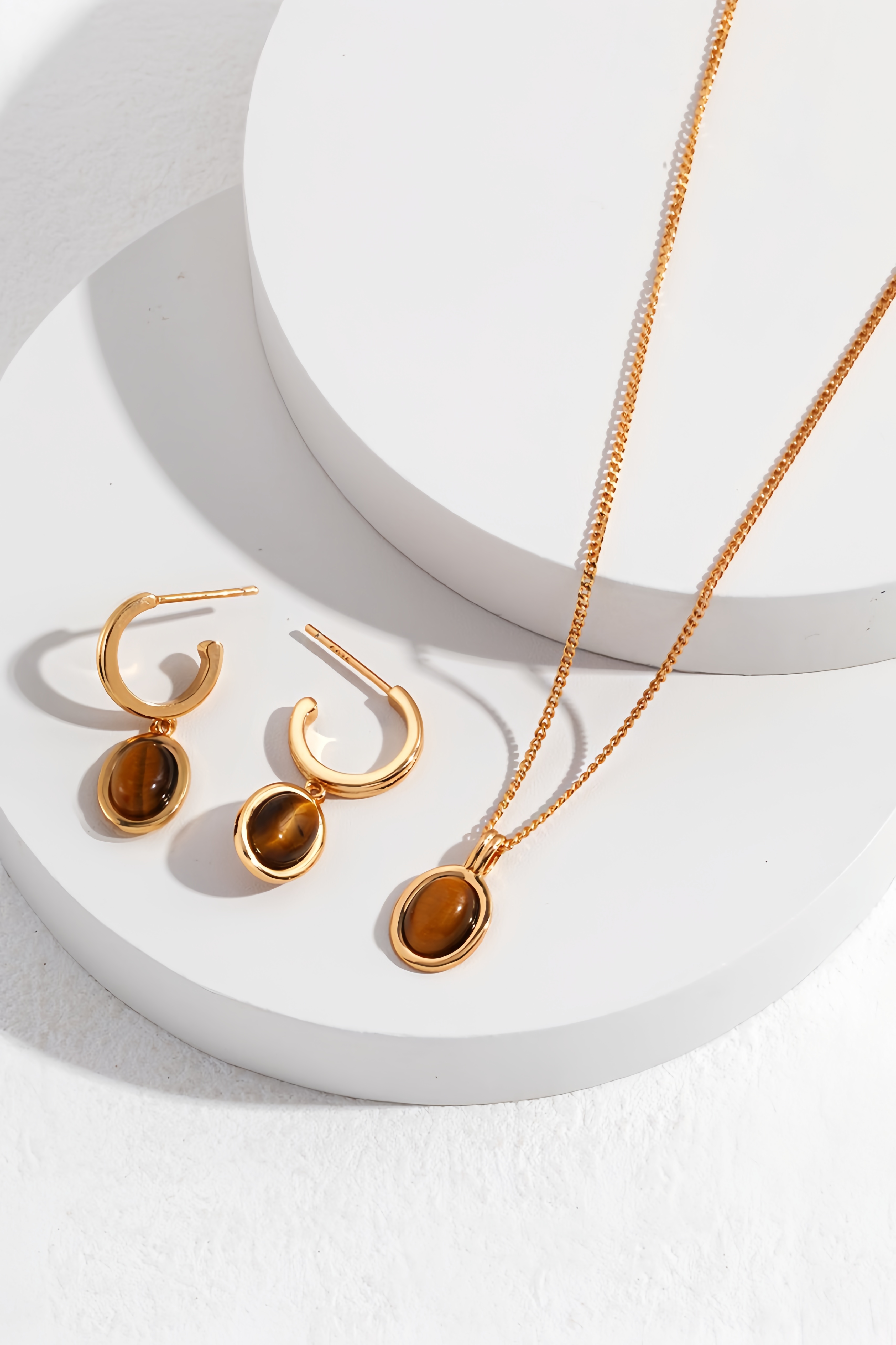 18K S925 Sterling Silver Tiger's Eye Collection Fashion Jewelry