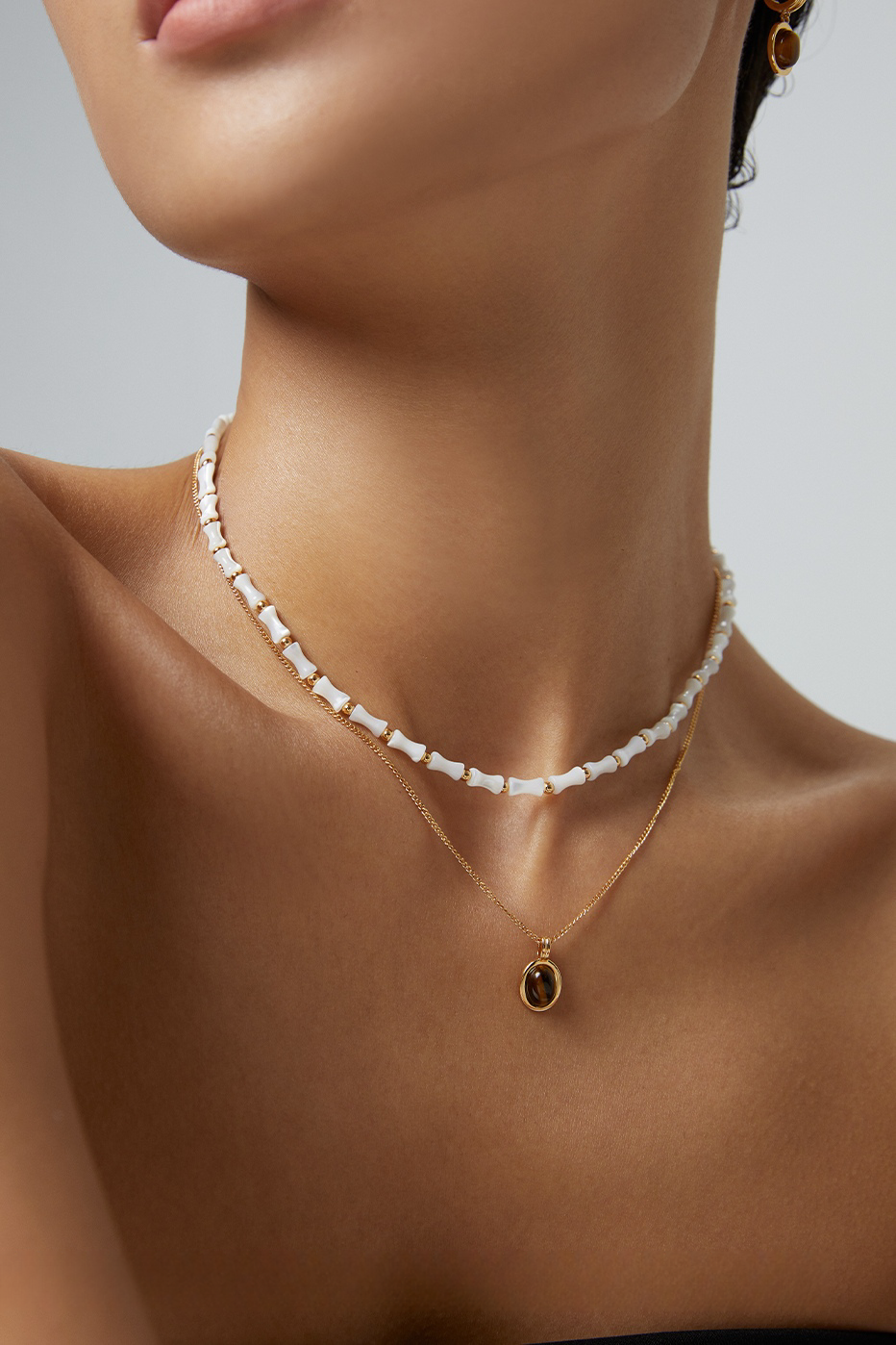 18K S925 Sterling Silver Tiger's Eye Collection Fashion Jewelry