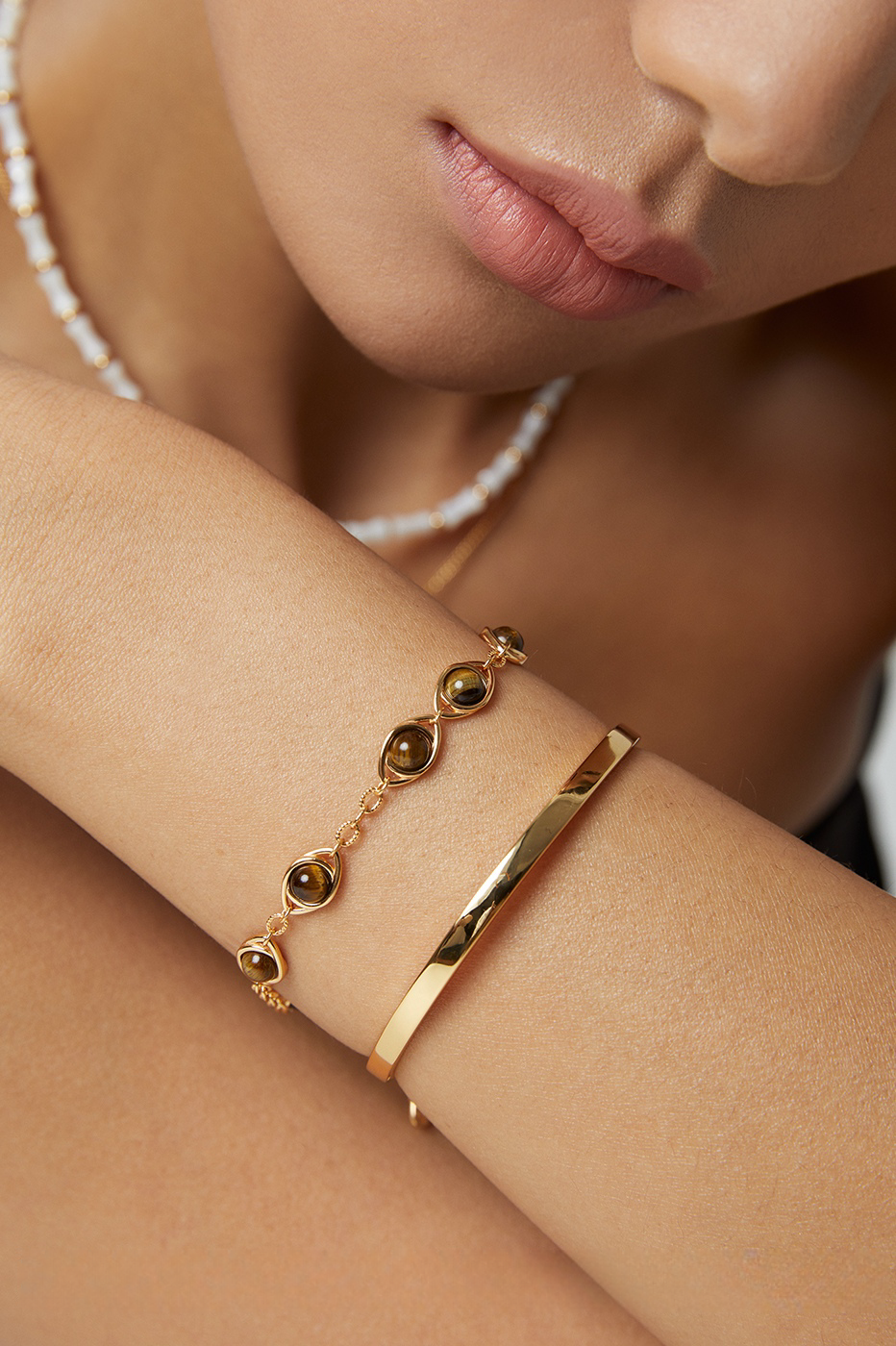 18K S925 Sterling Silver Tiger's Eye Collection Fashion Jewelry