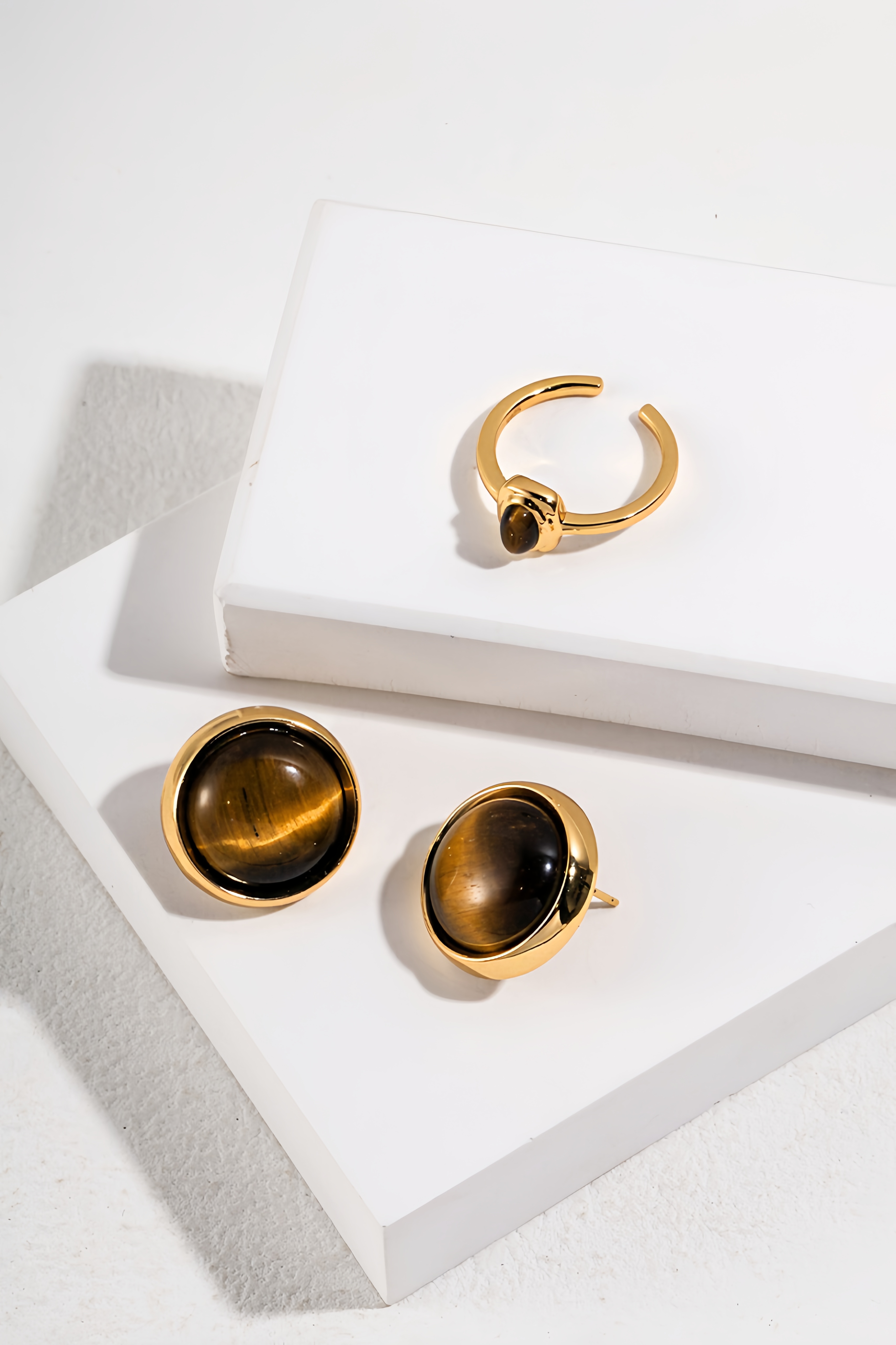 18K S925 Sterling Silver Tiger's Eye Collection Fashion Jewelry