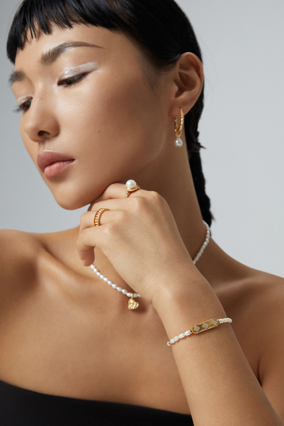 18K S925 Sterling Silver Fashion Elegant Earrings Necklace Collection