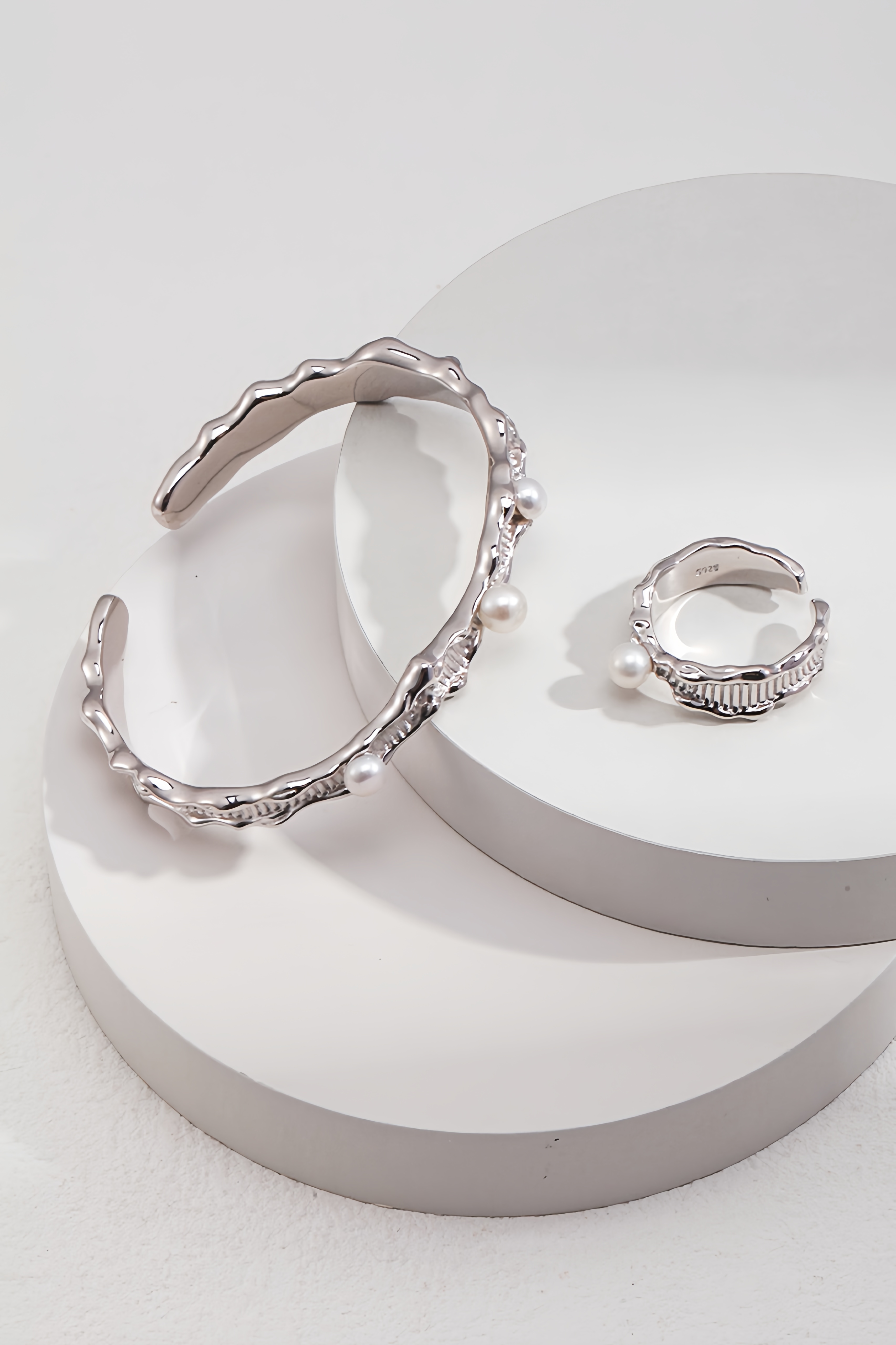 18K S925 sterling silver fashion personality natural fluid ocean series