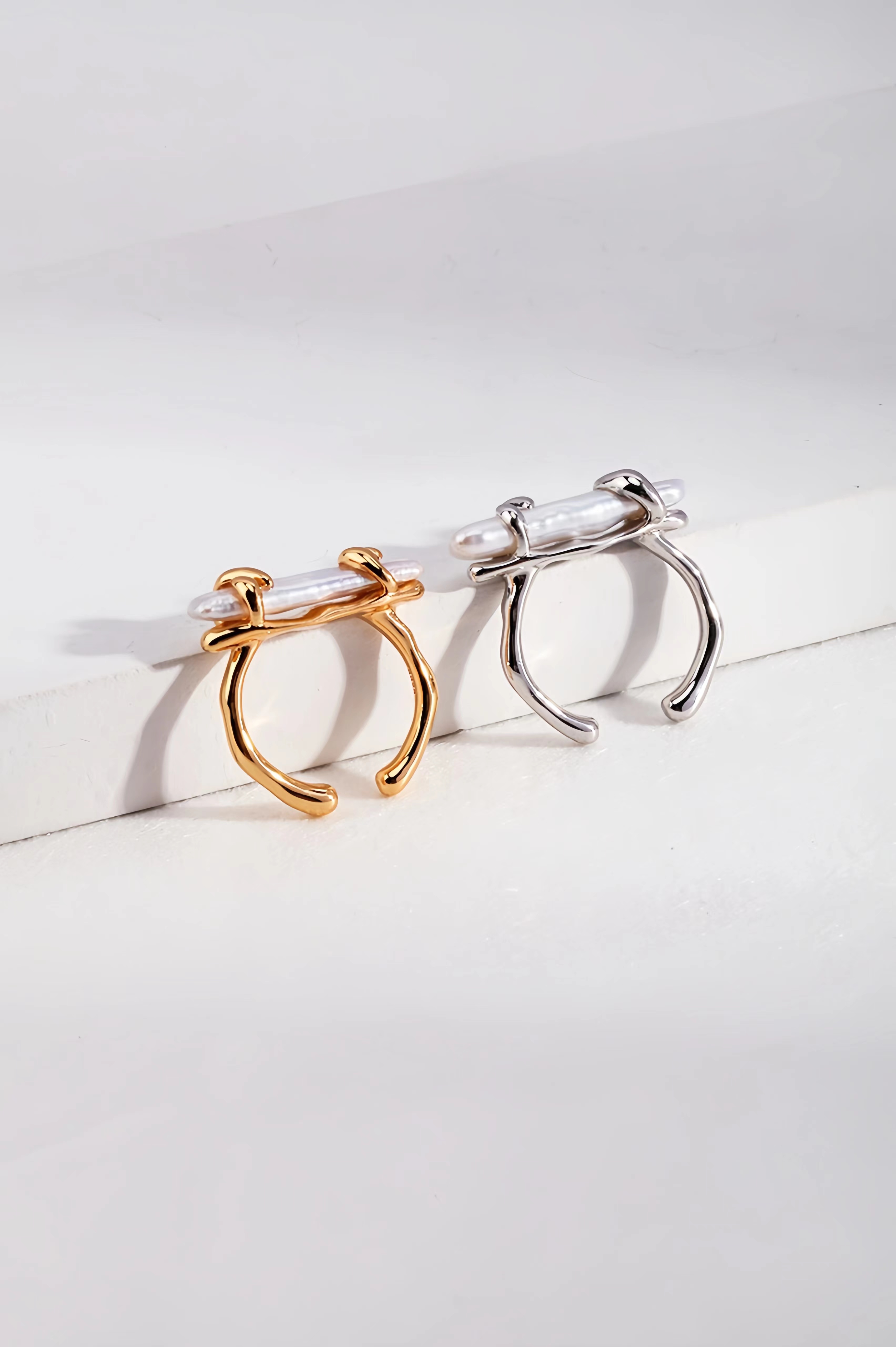 18K S925 sterling silver fashion romantic personality pearl earrings necklace ring