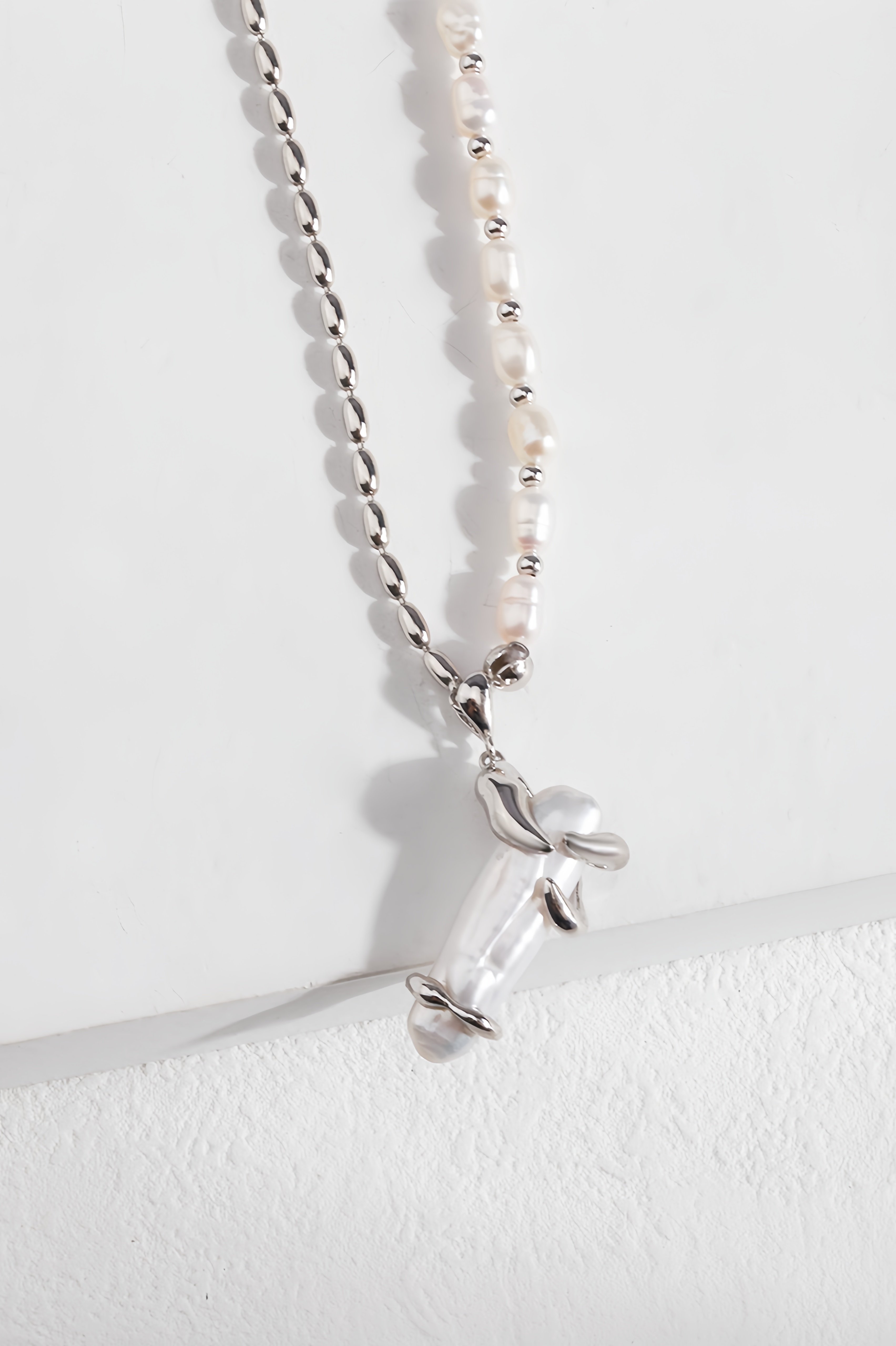 18K S925 sterling silver fashion romantic personality pearl earrings necklace ring