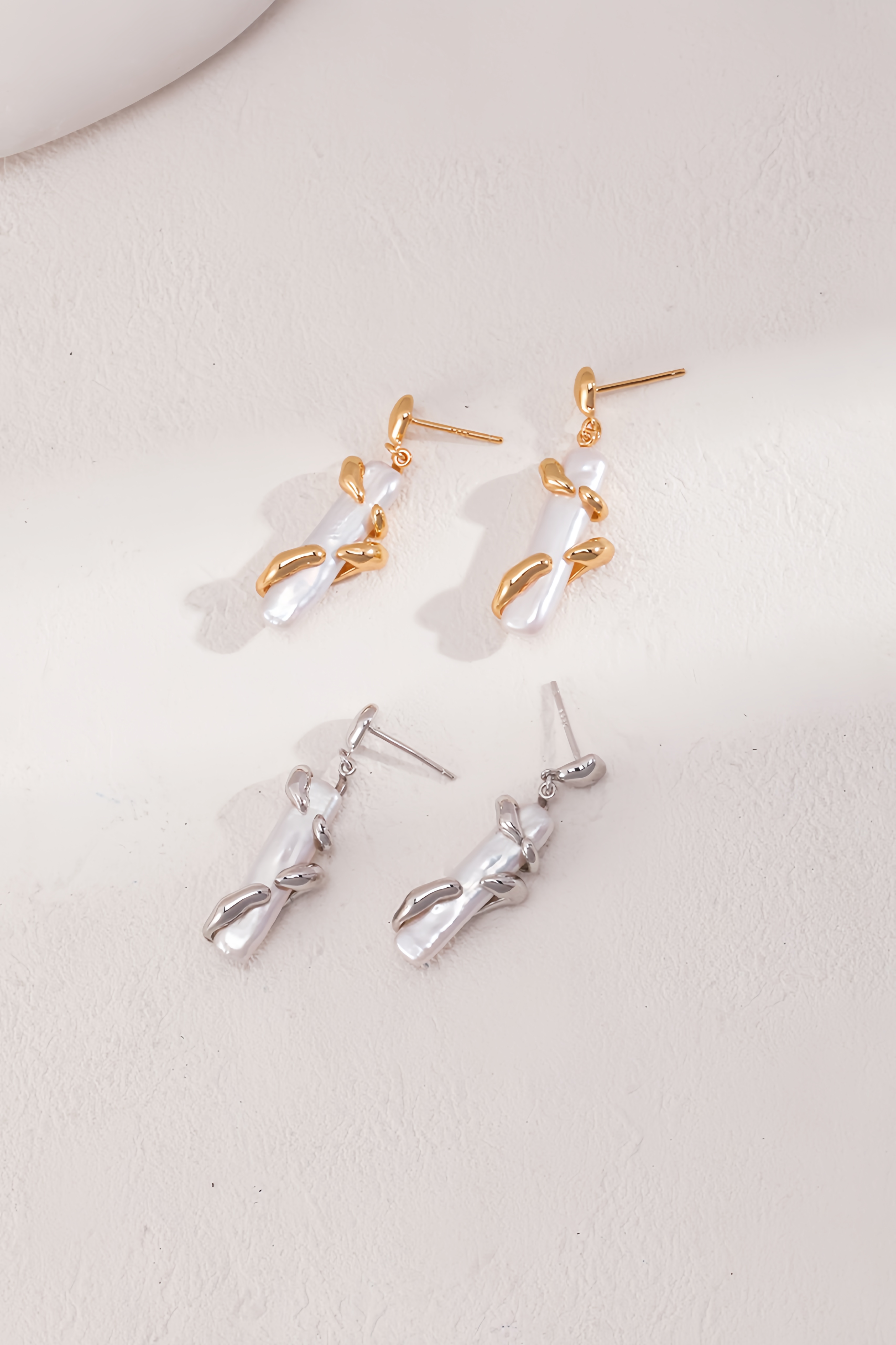 18K S925 sterling silver fashion romantic personality pearl earrings necklace ring