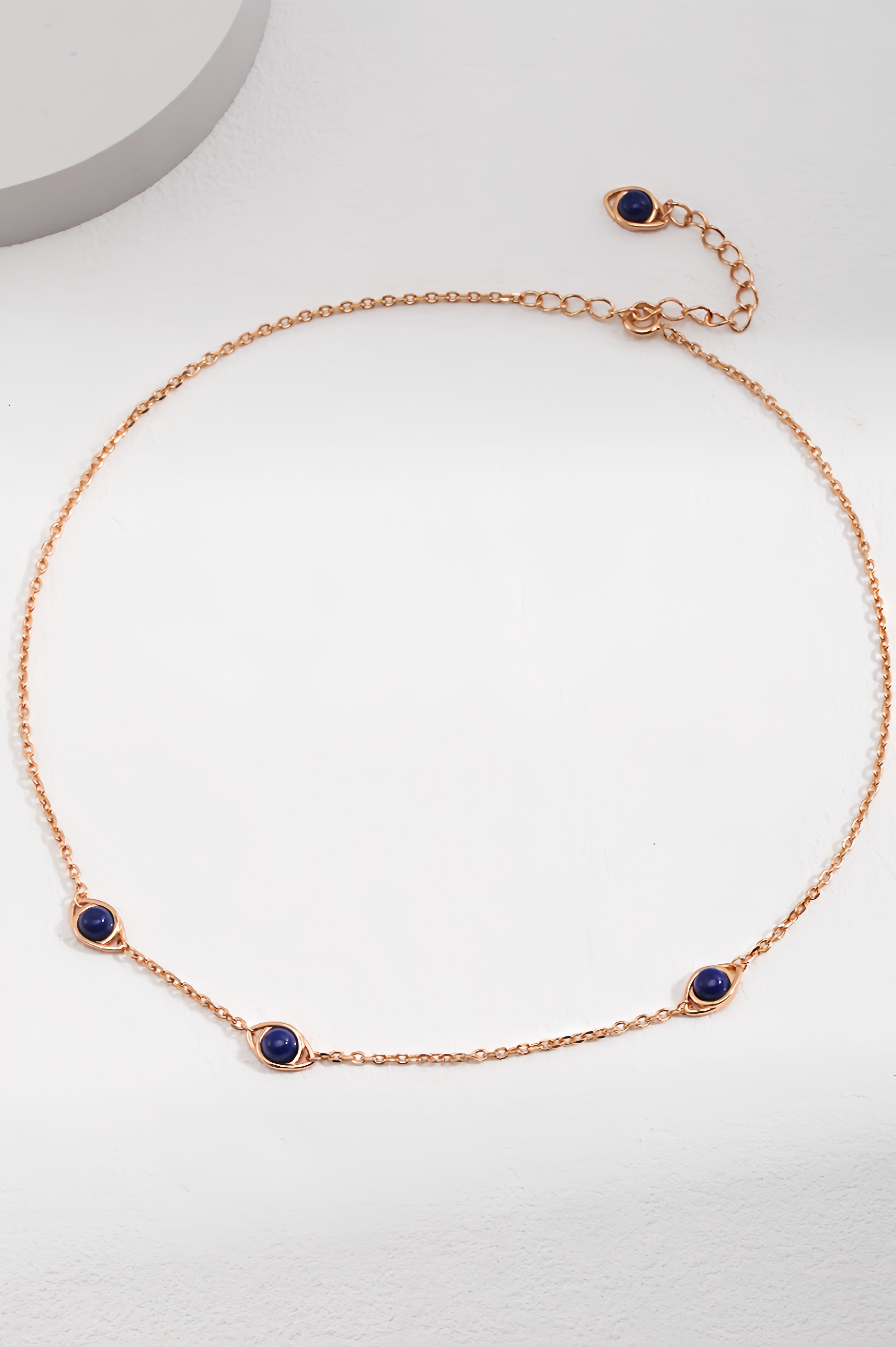 18K S925 Sterling Silver Fashion Simple Peplum Earrings Necklace Bracelet Lapis Lazuli Series