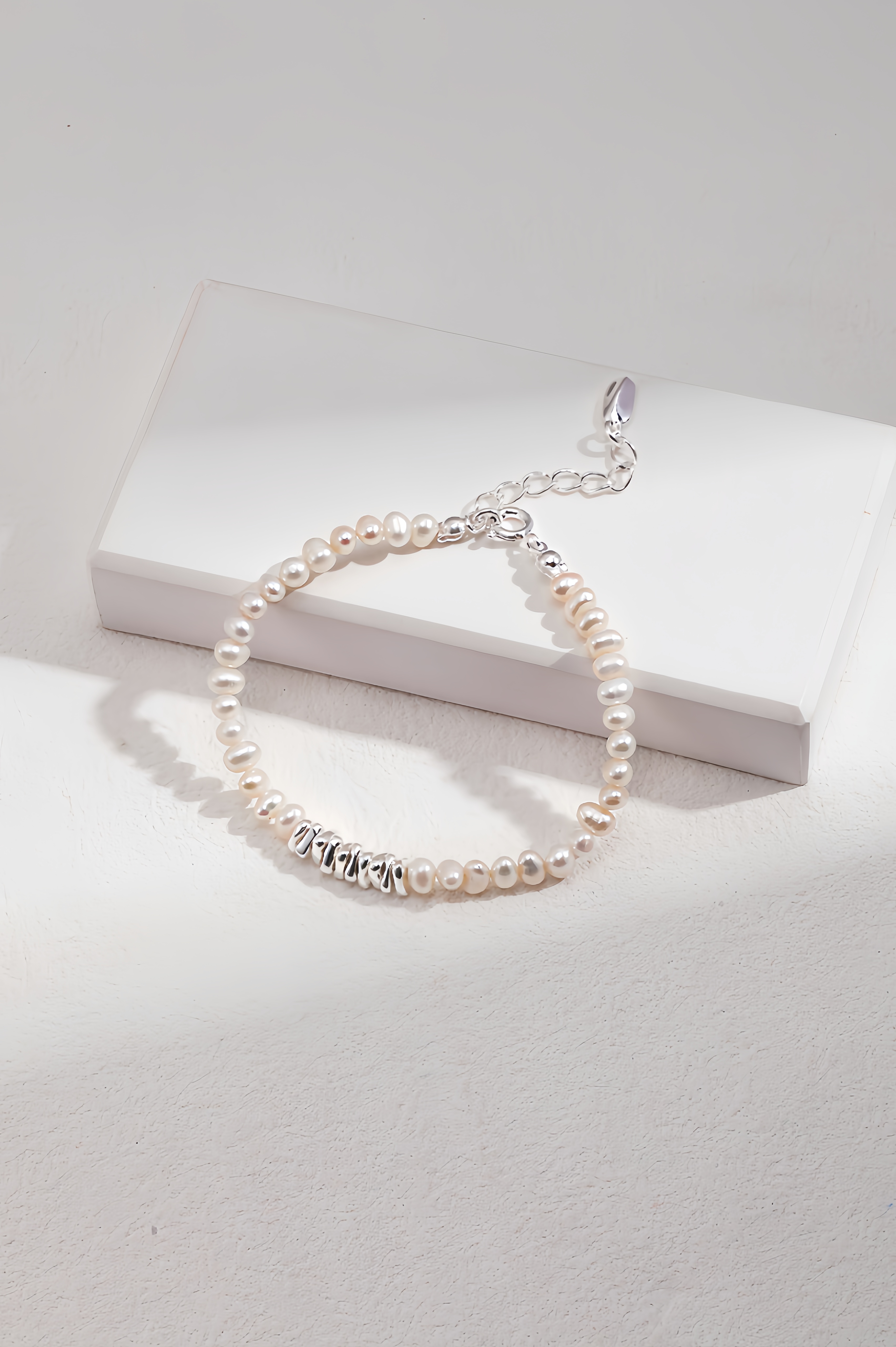 18K S925 Sterling Silver Fashion Premium Feeling Pearl Bracelet Necklace Series