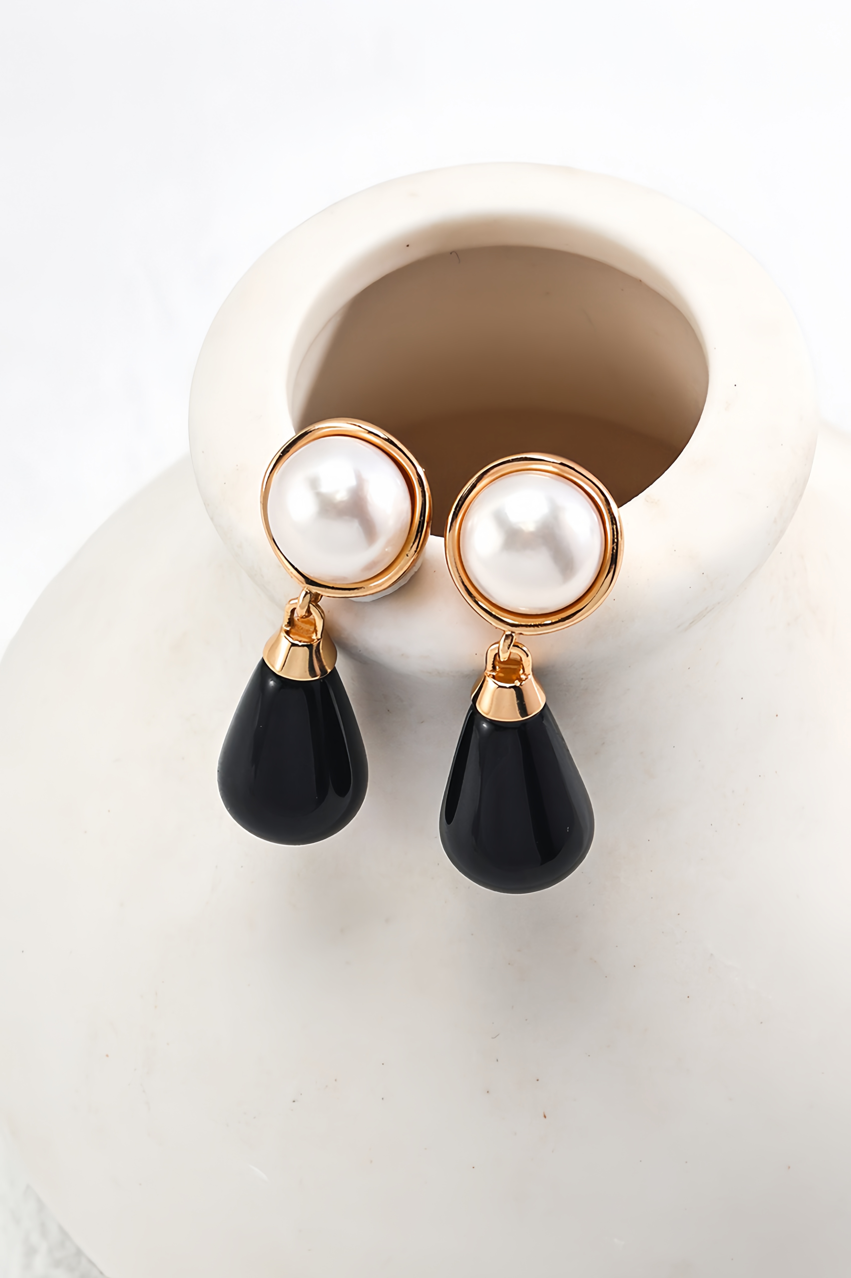 18K S925 Sterling Silver Fashion Vintage Personalized Pearl Earrings Necklace