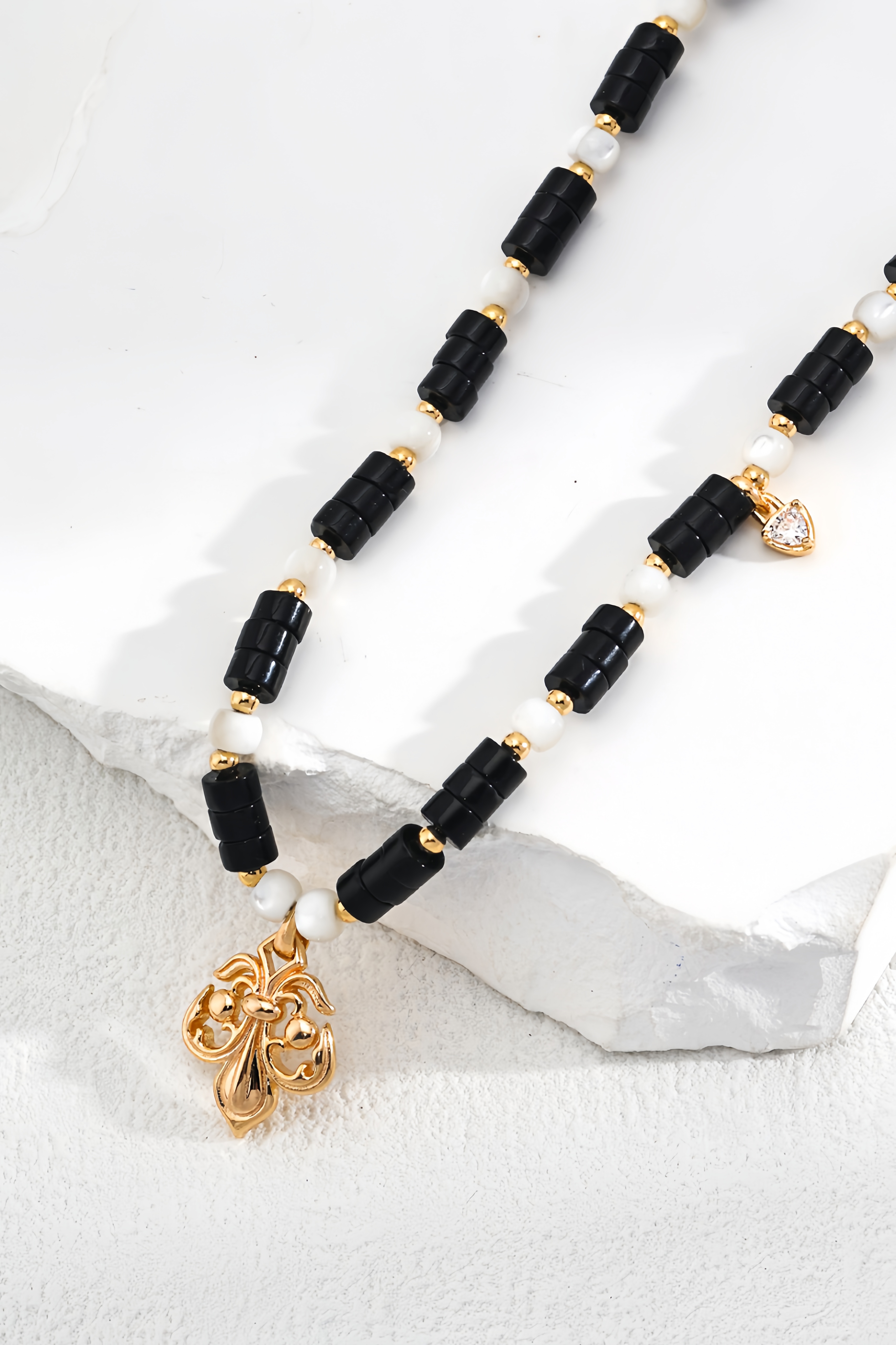 18K S925 Sterling Silver Fashion Vintage Personalized Pearl Earrings Necklace