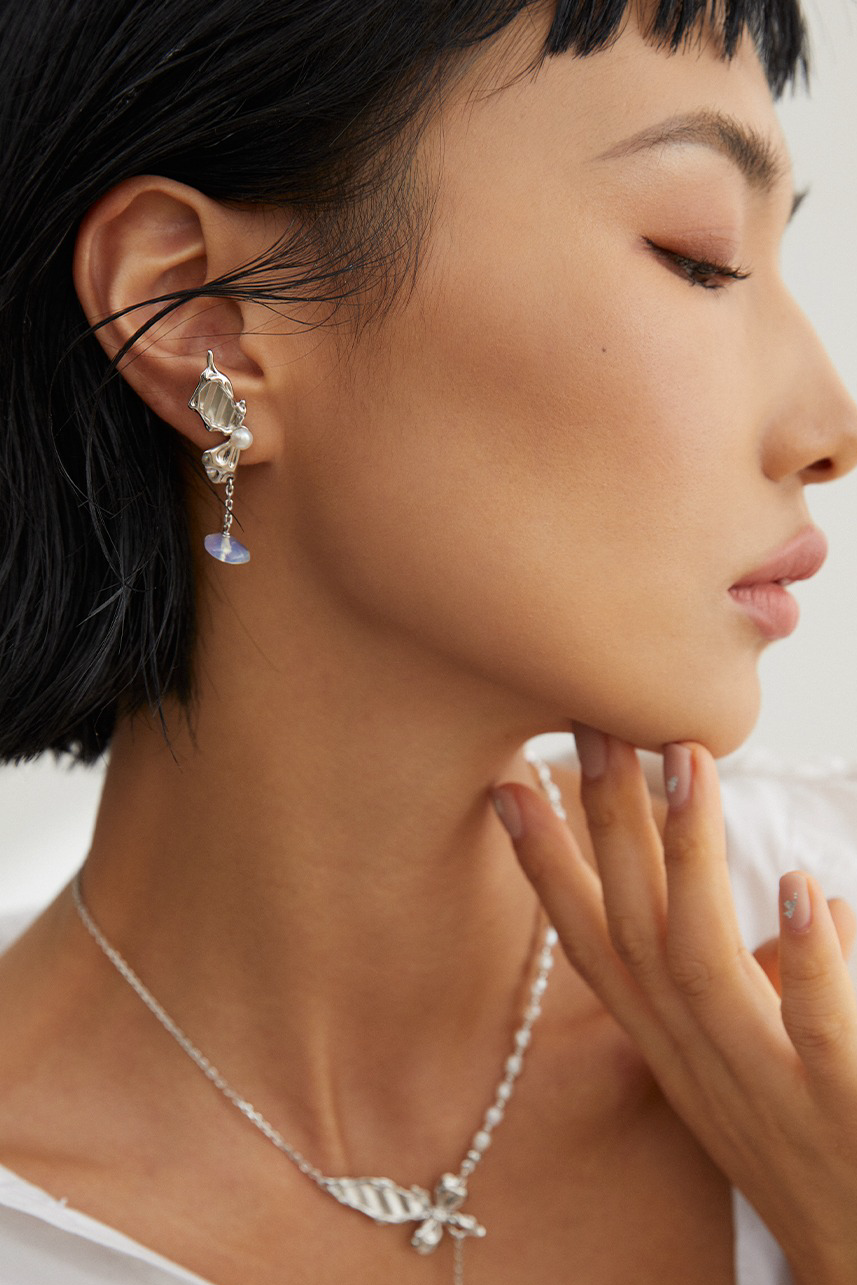 18K S925 sterling silver fashion personality romantic pearl opal earrings necklace bracelet ring