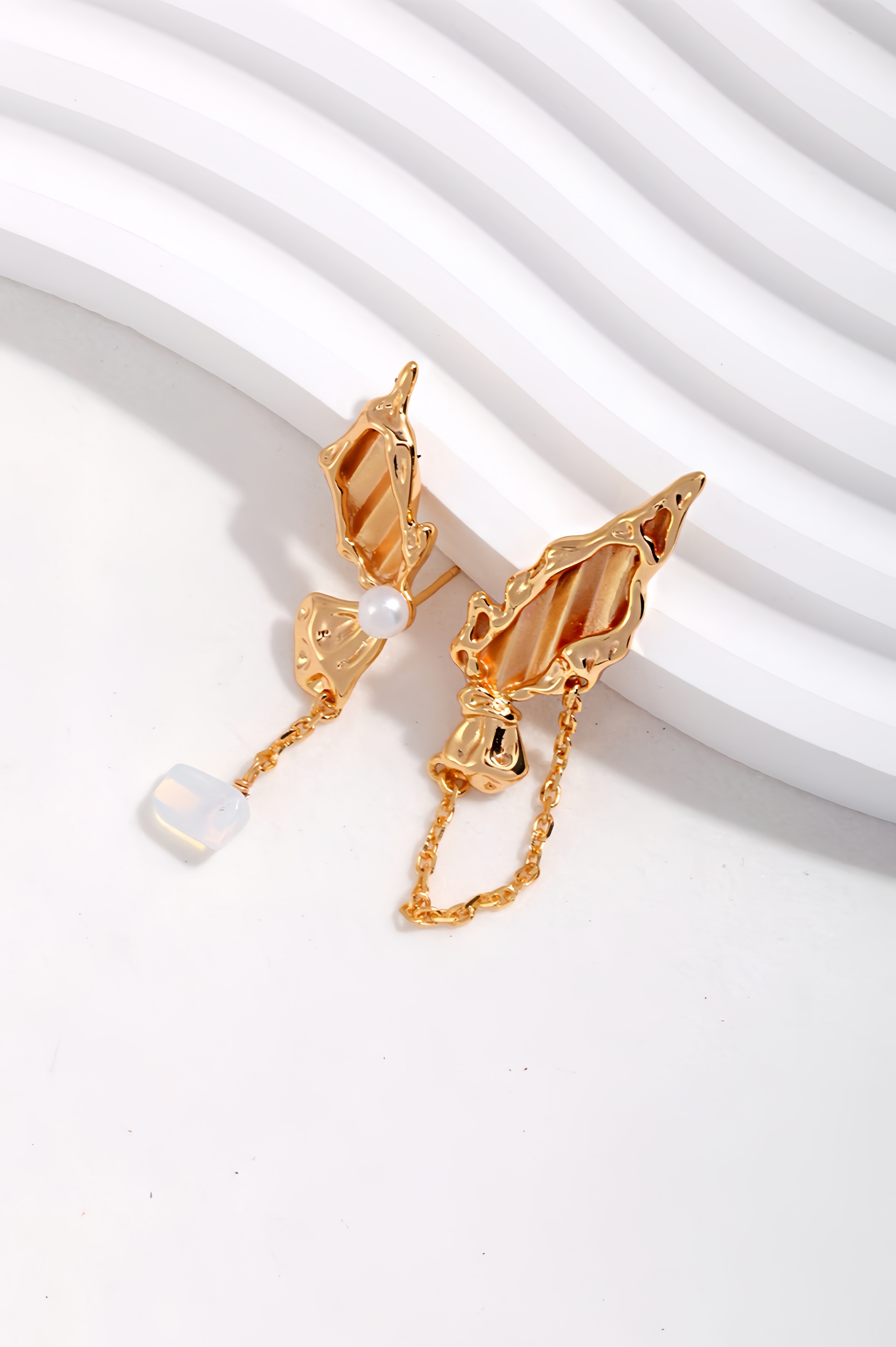 18K S925 sterling silver fashion personality romantic pearl opal earrings necklace bracelet ring